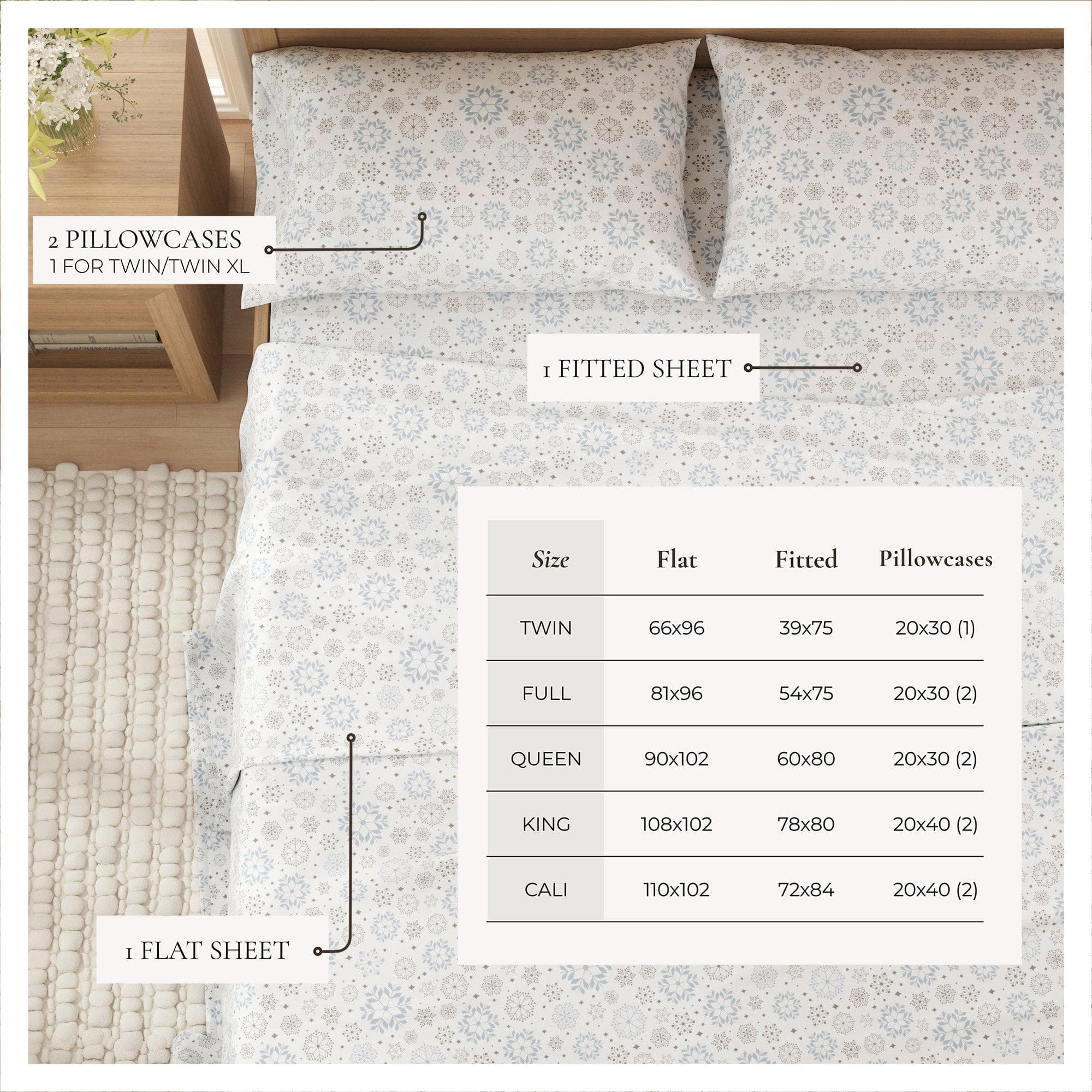 4-Piece Turkish Cotton Flannel Sheet Set - Stratton Collection - Image 52