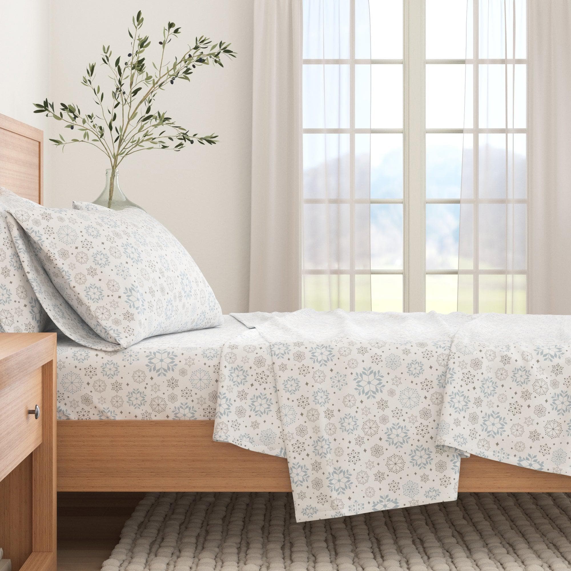 4-Piece Turkish Cotton Flannel Sheet Set - Stratton Collection - Image 54