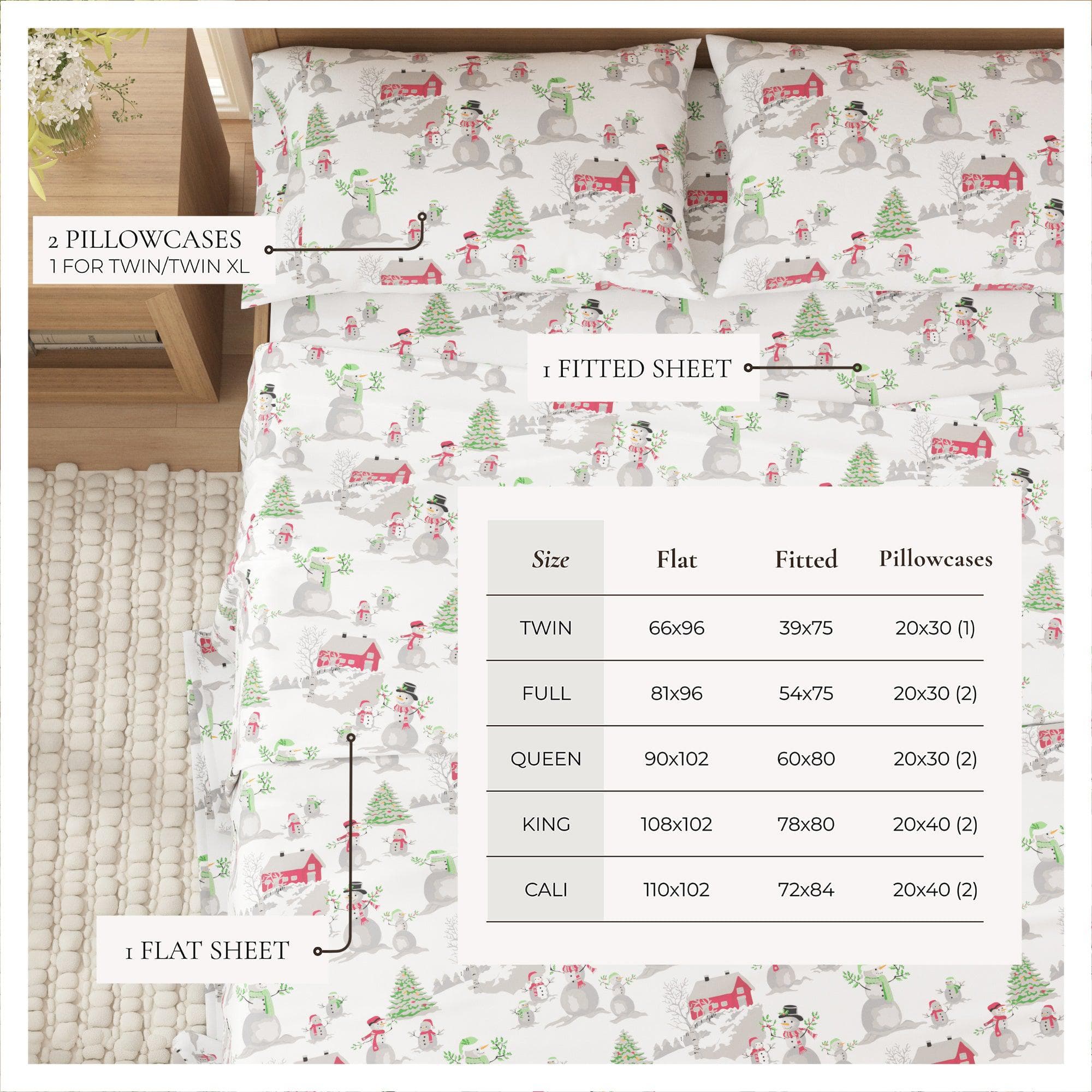 4-Piece Turkish Cotton Flannel Sheet Set - Stratton Collection - Image 70