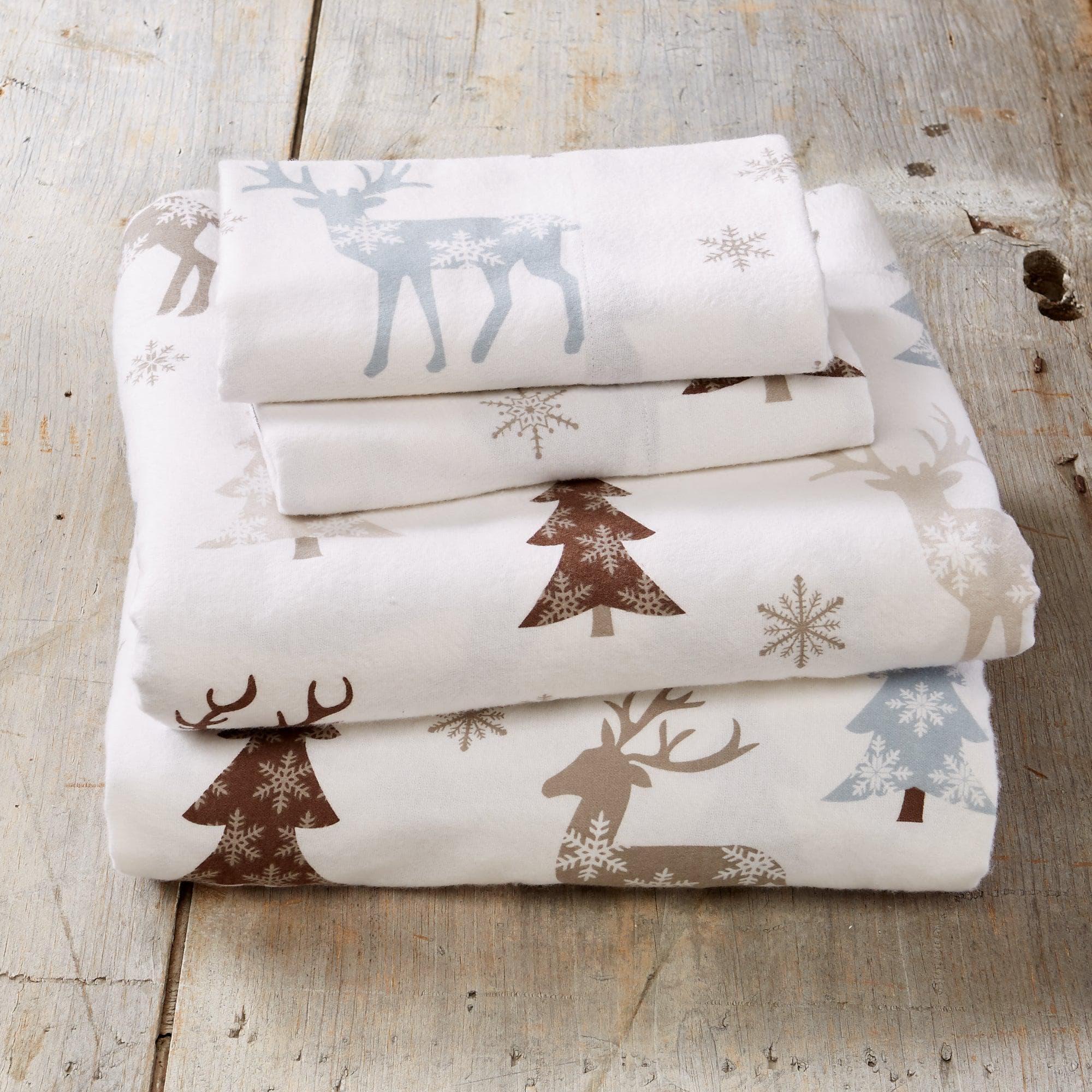 4-Piece Turkish Cotton Flannel Sheet Set - Stratton Collection - Image 73
