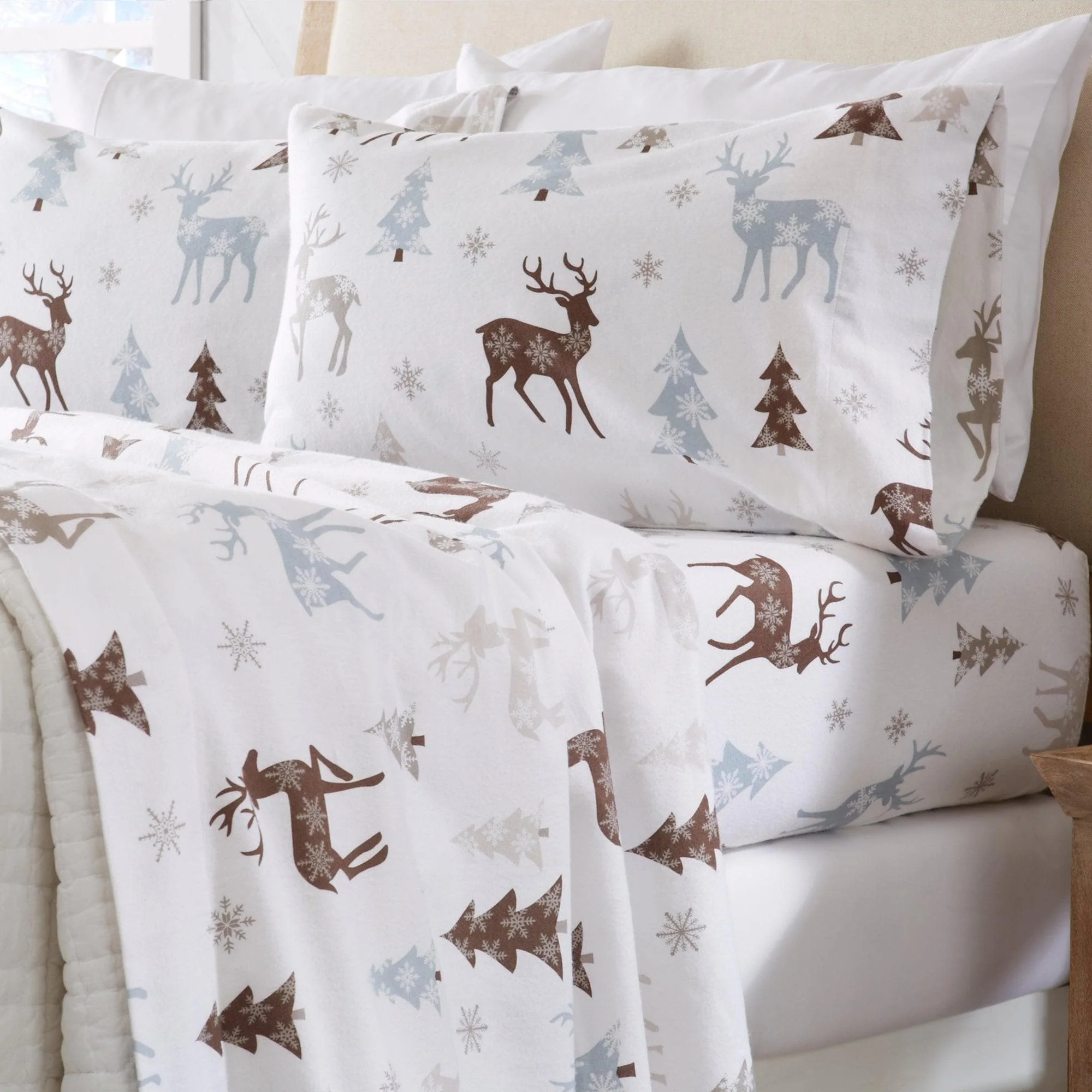 4-Piece Turkish Cotton Flannel Sheet Set - Stratton Collection - Image 75