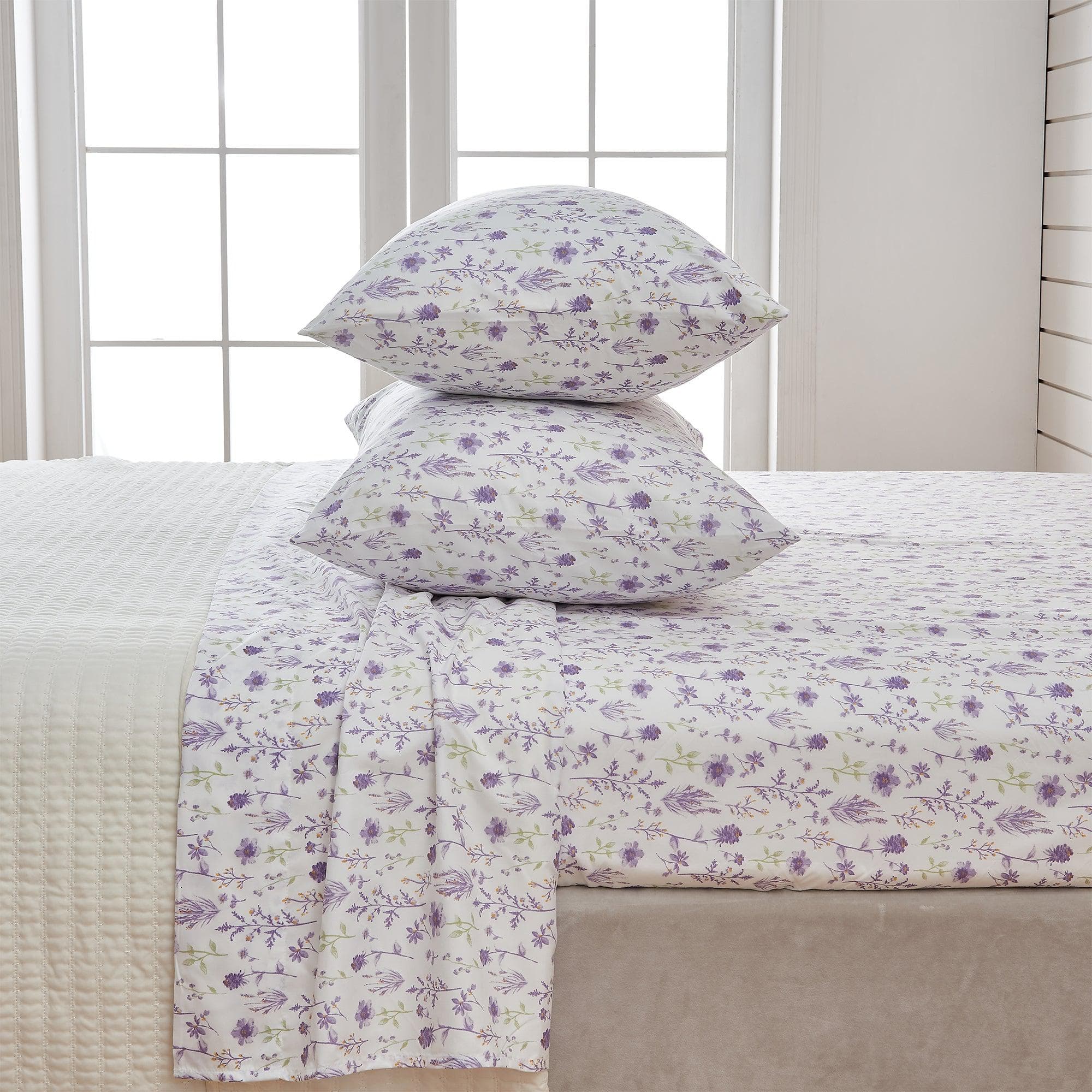 4 Piece Watercolor Floral Microfiber Sheet - Delia Collection - Image 11