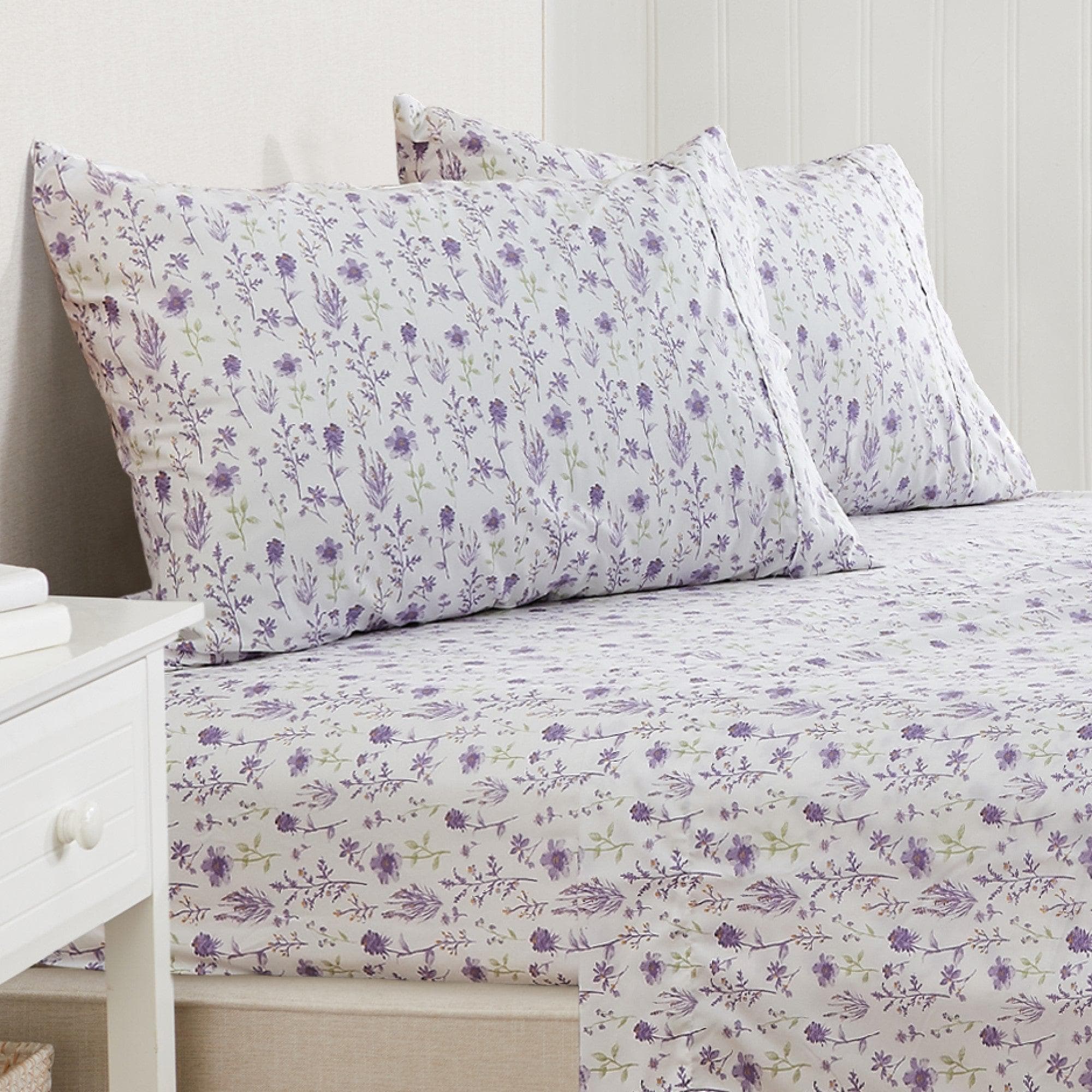 4 Piece Watercolor Floral Microfiber Sheet - Delia Collection - Image 12