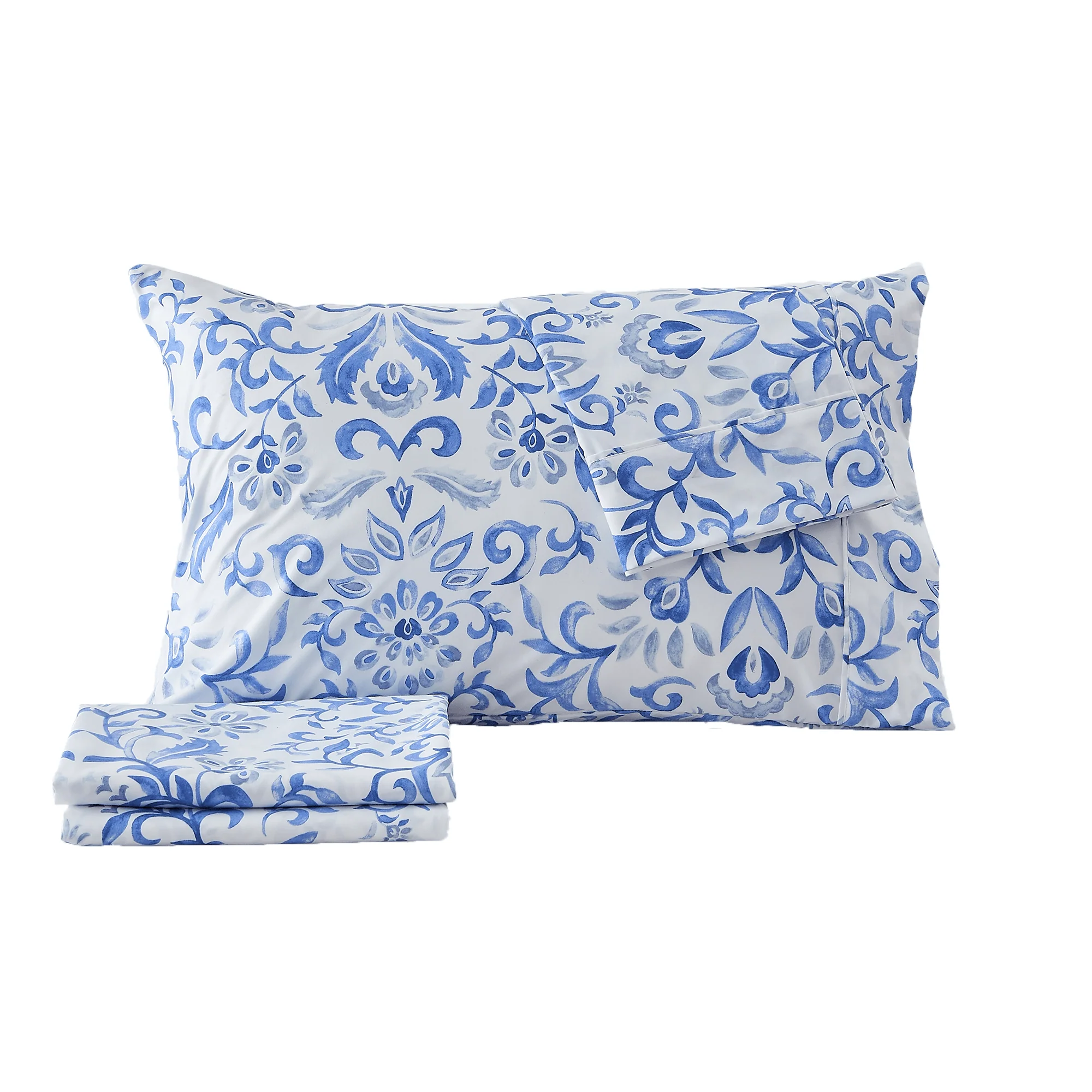 4 Piece Watercolor Floral Microfiber Sheet - Delia Collection - Image 19