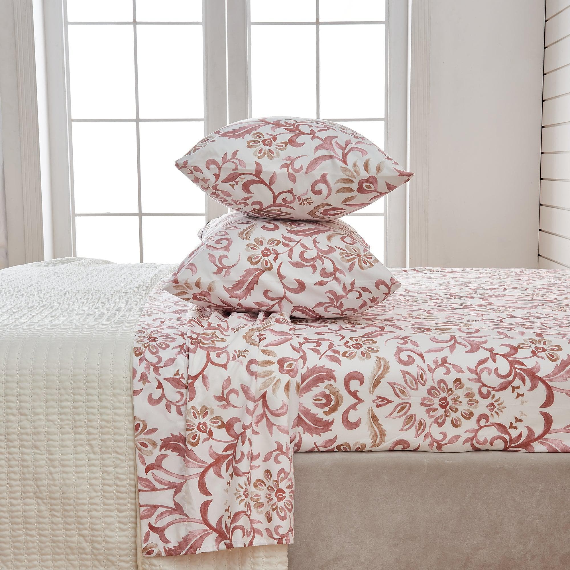 4 Piece Watercolor Floral Microfiber Sheet - Delia Collection - Image 21