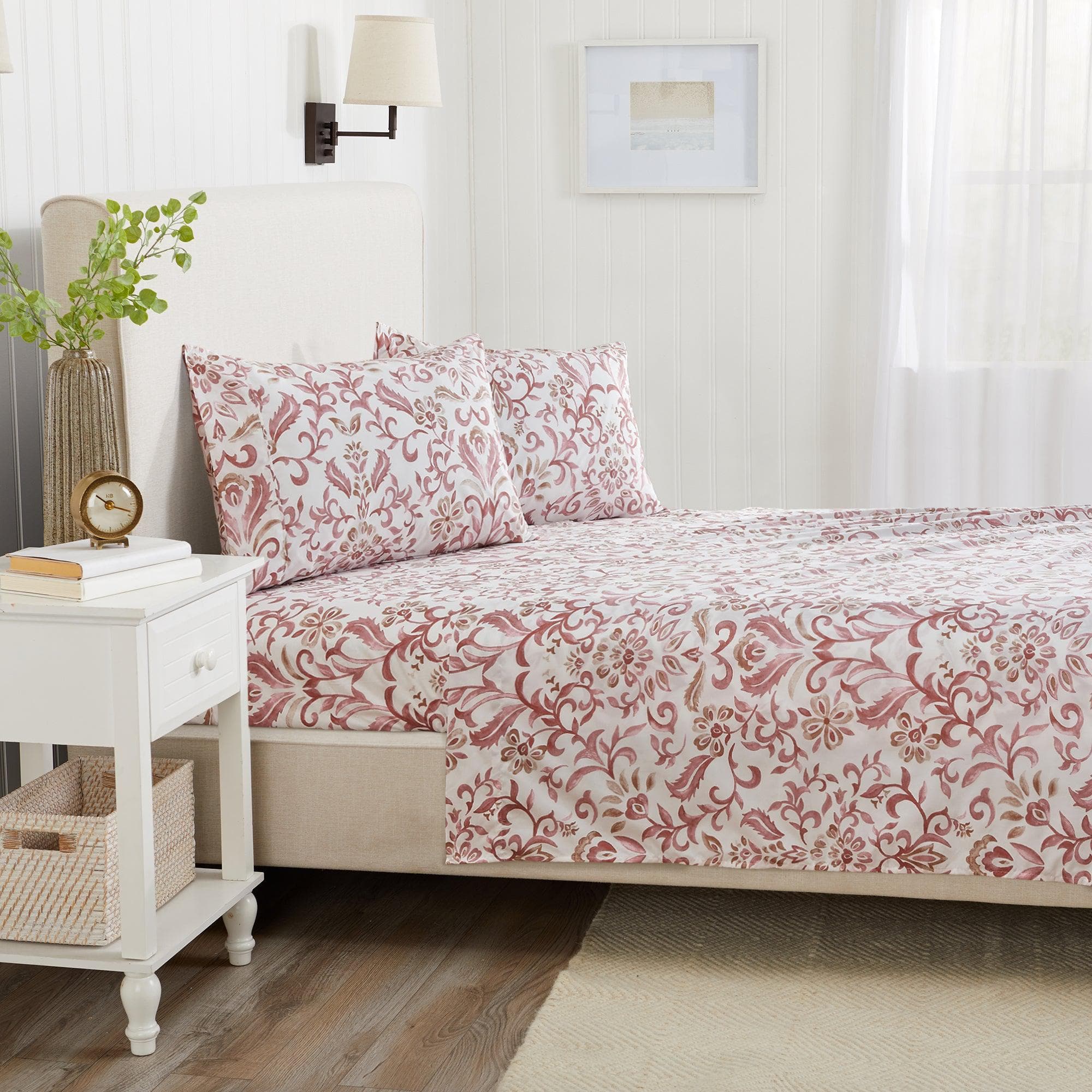 4 Piece Watercolor Floral Microfiber Sheet - Delia Collection - Image 23