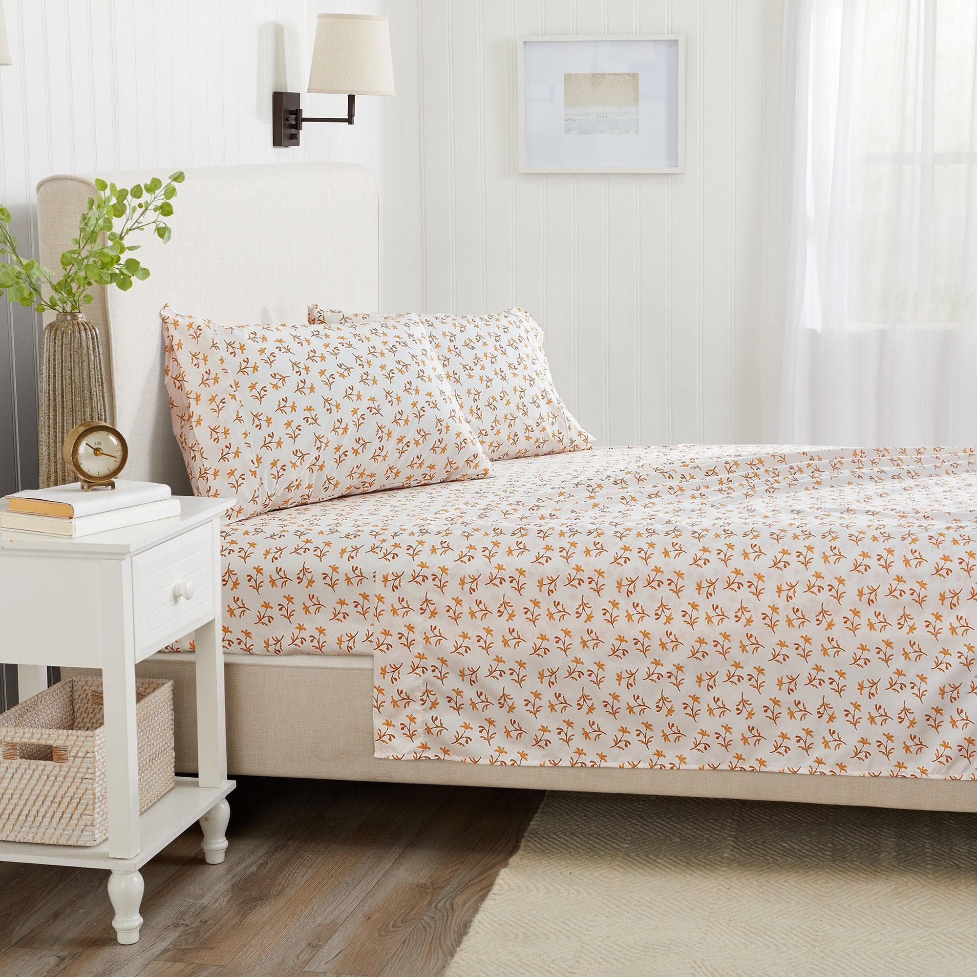 4 Piece Watercolor Floral Microfiber Sheet - Delia Collection - Image 3