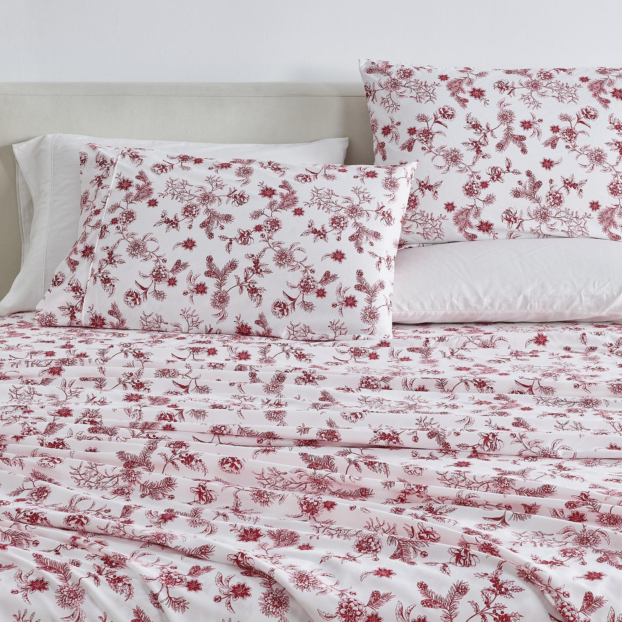 4 Piece Watercolor Floral Microfiber Sheet - Delia Collection - Image 34