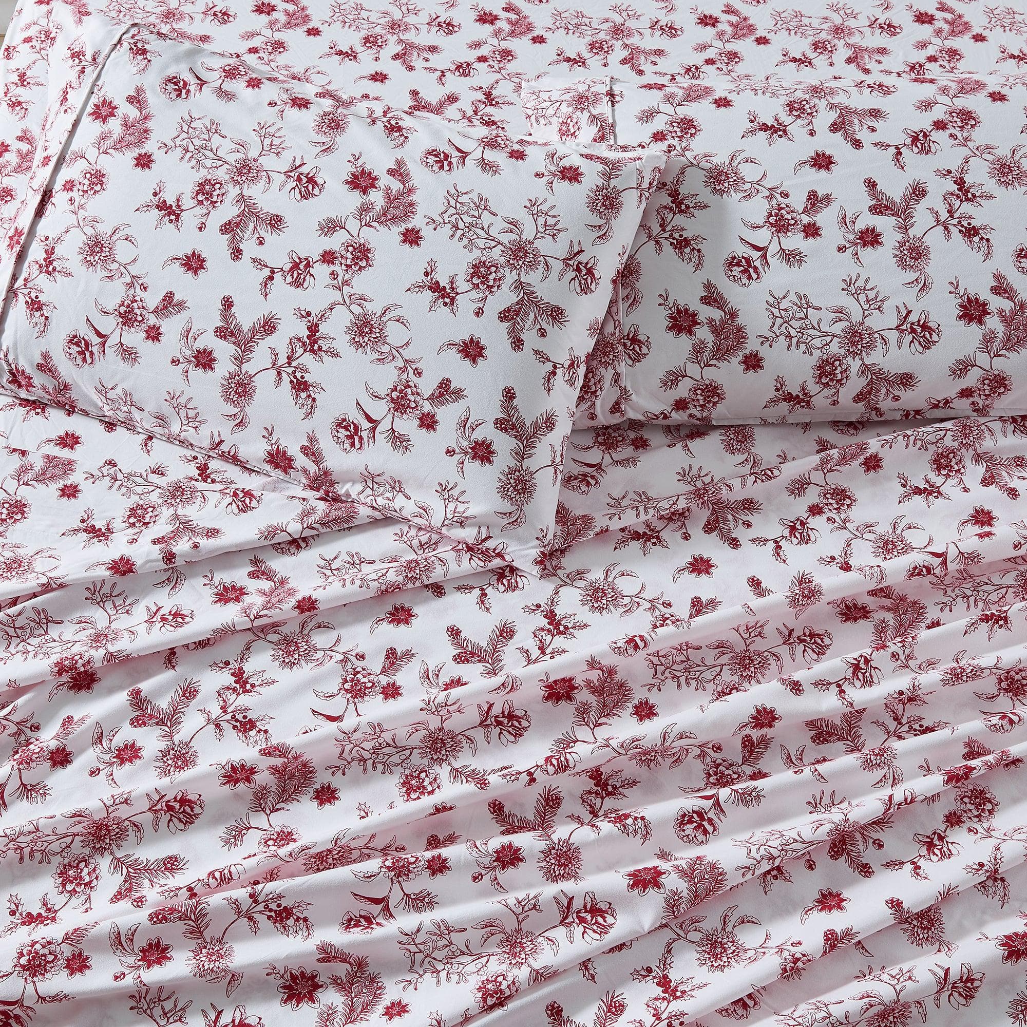 4 Piece Watercolor Floral Microfiber Sheet - Delia Collection - Image 36