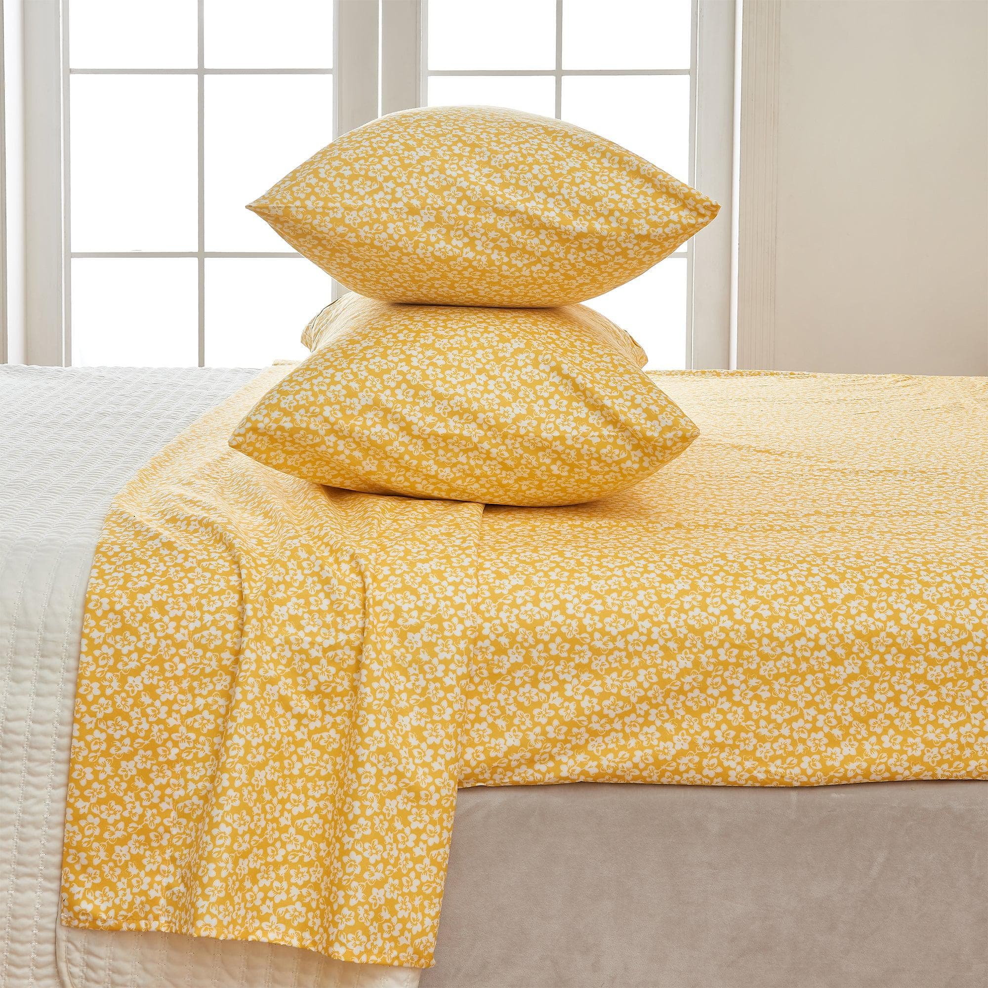 4 Piece Watercolor Floral Microfiber Sheet - Delia Collection - Image 6