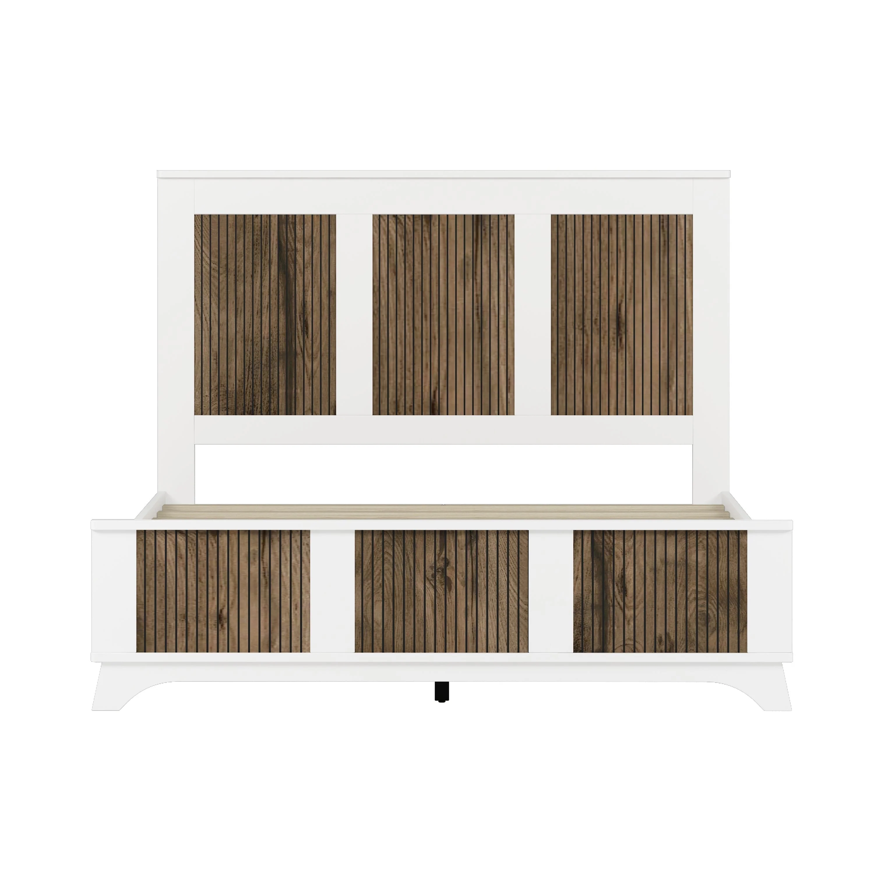 4-Pieces Bedroom Sets, Queen Size Farmhouse Platform Bed with Storage - Image 3