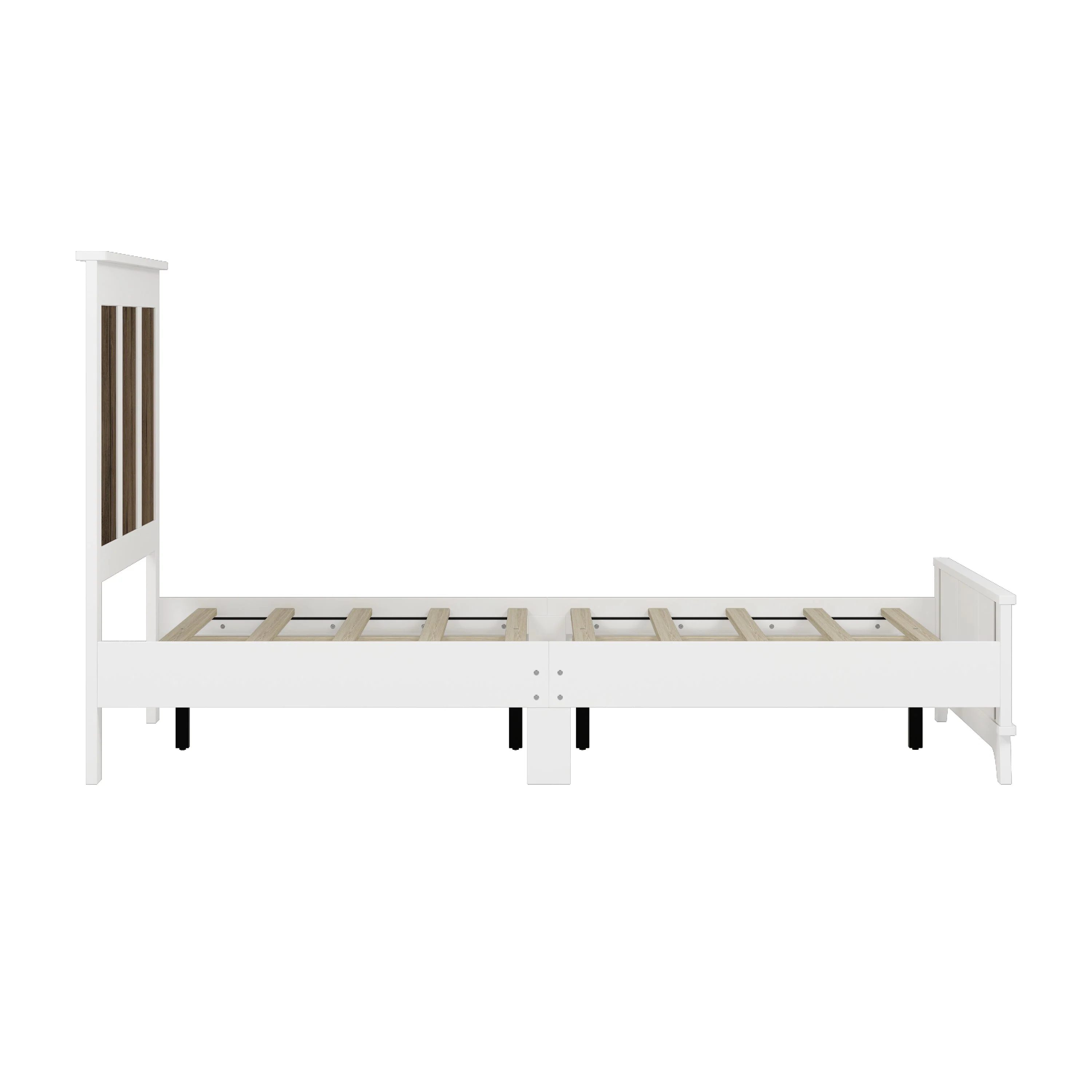 4-Pieces Bedroom Sets, Queen Size Farmhouse Platform Bed with Storage - Image 6