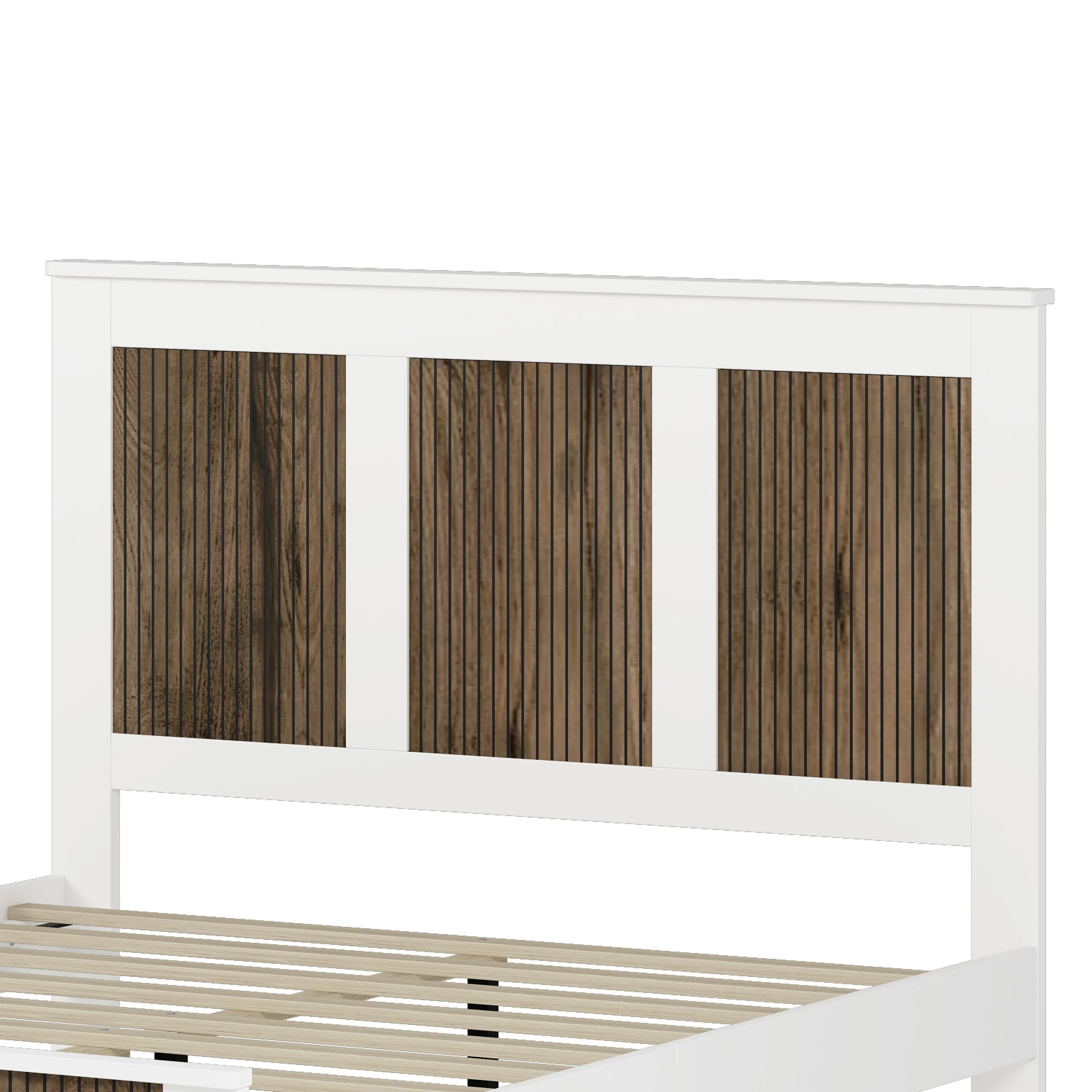4-Pieces Bedroom Sets, Queen Size Farmhouse Platform Bed with Storage - Image 7