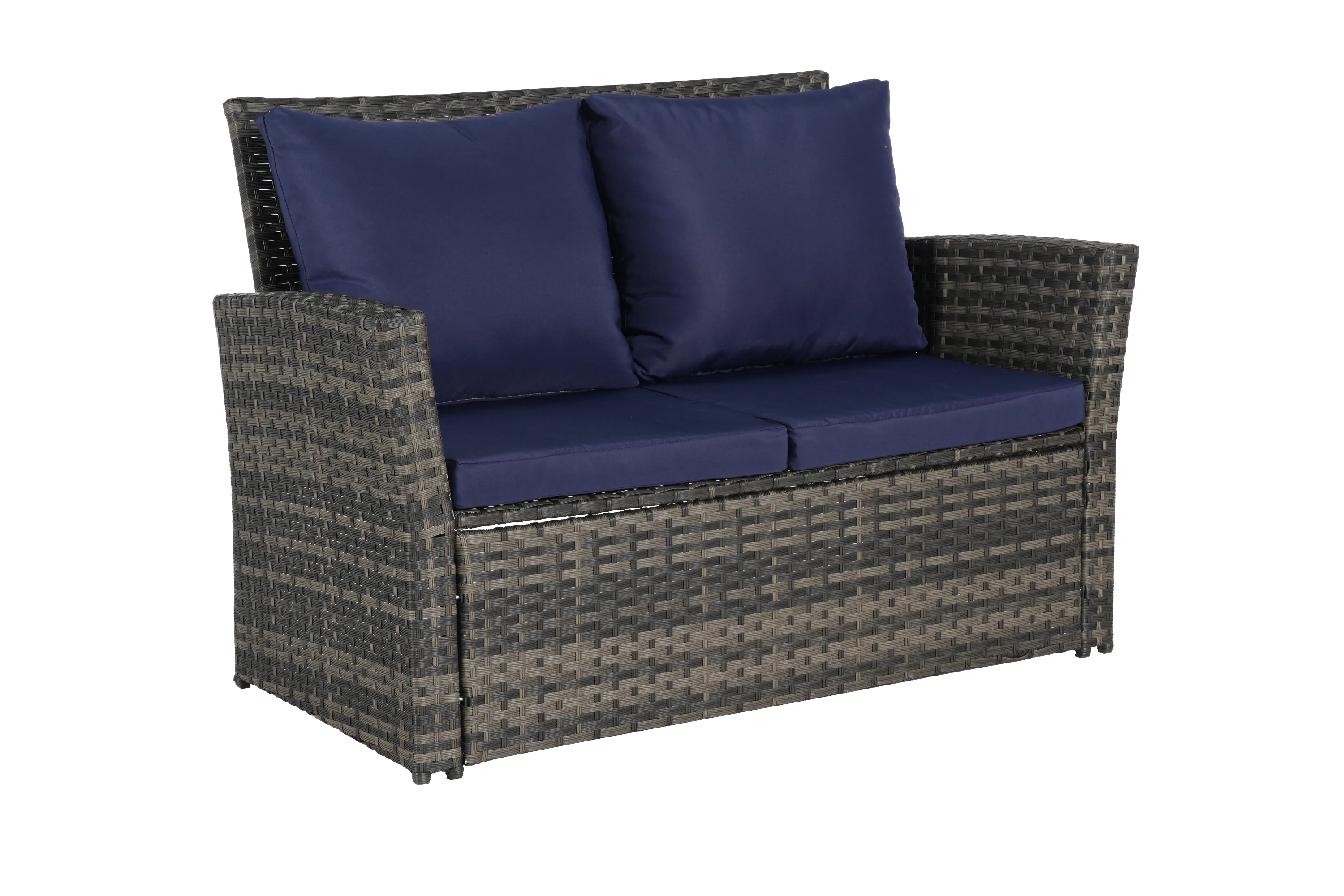 4 Pieces Outdoor Patio Furniture Set with Rattan Chairs and Tempered Glass Table - Image 7