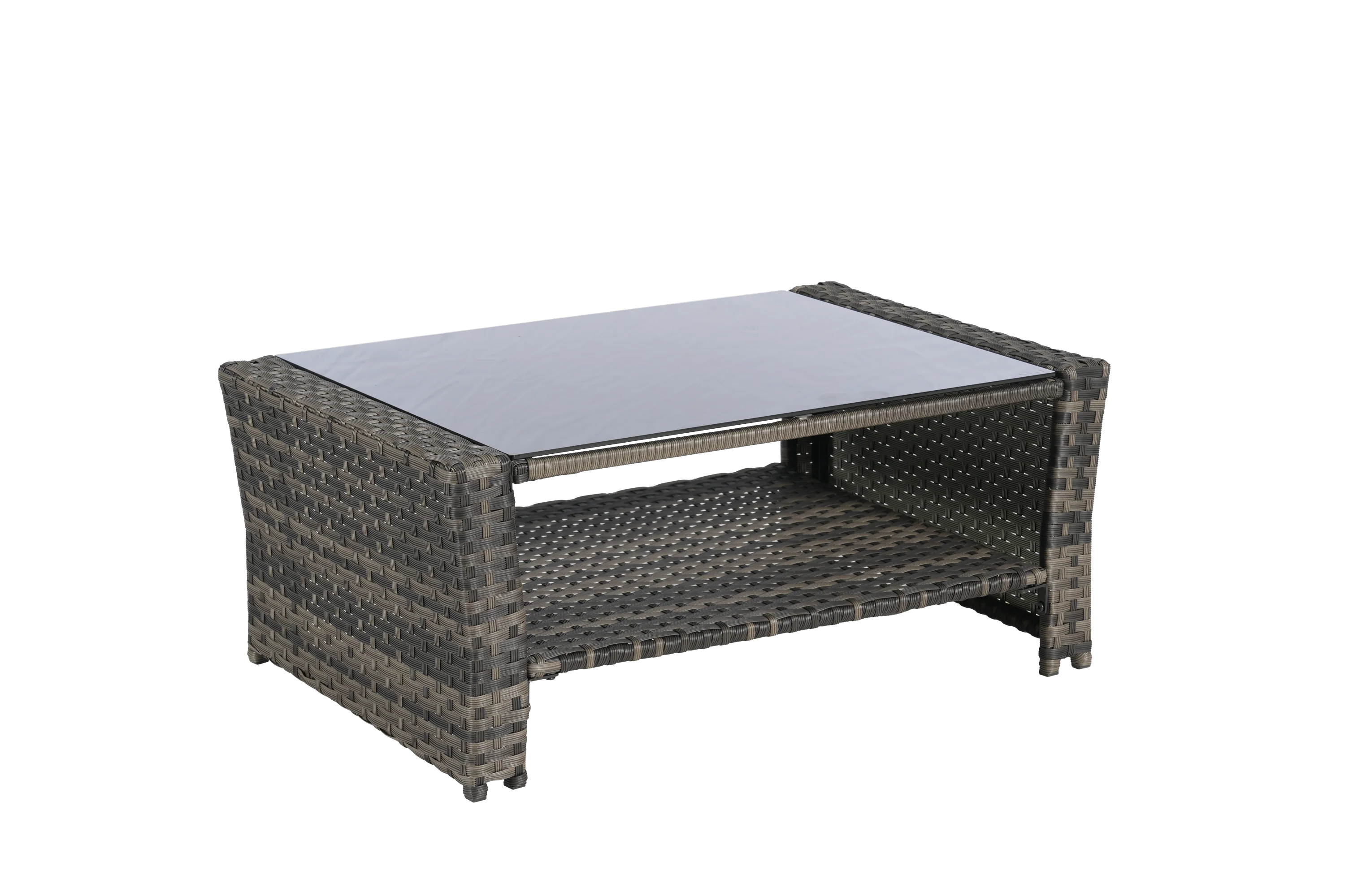 4 Pieces Outdoor Patio Furniture Set with Rattan Chairs and Tempered Glass Table - Image 8