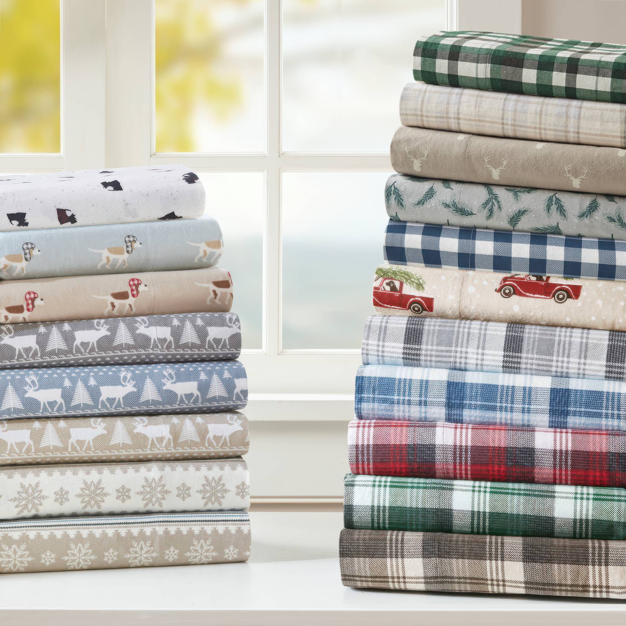 4 Pieces Queen 100% Cotton Flannel Printed Sheet Set Finton - Image 11