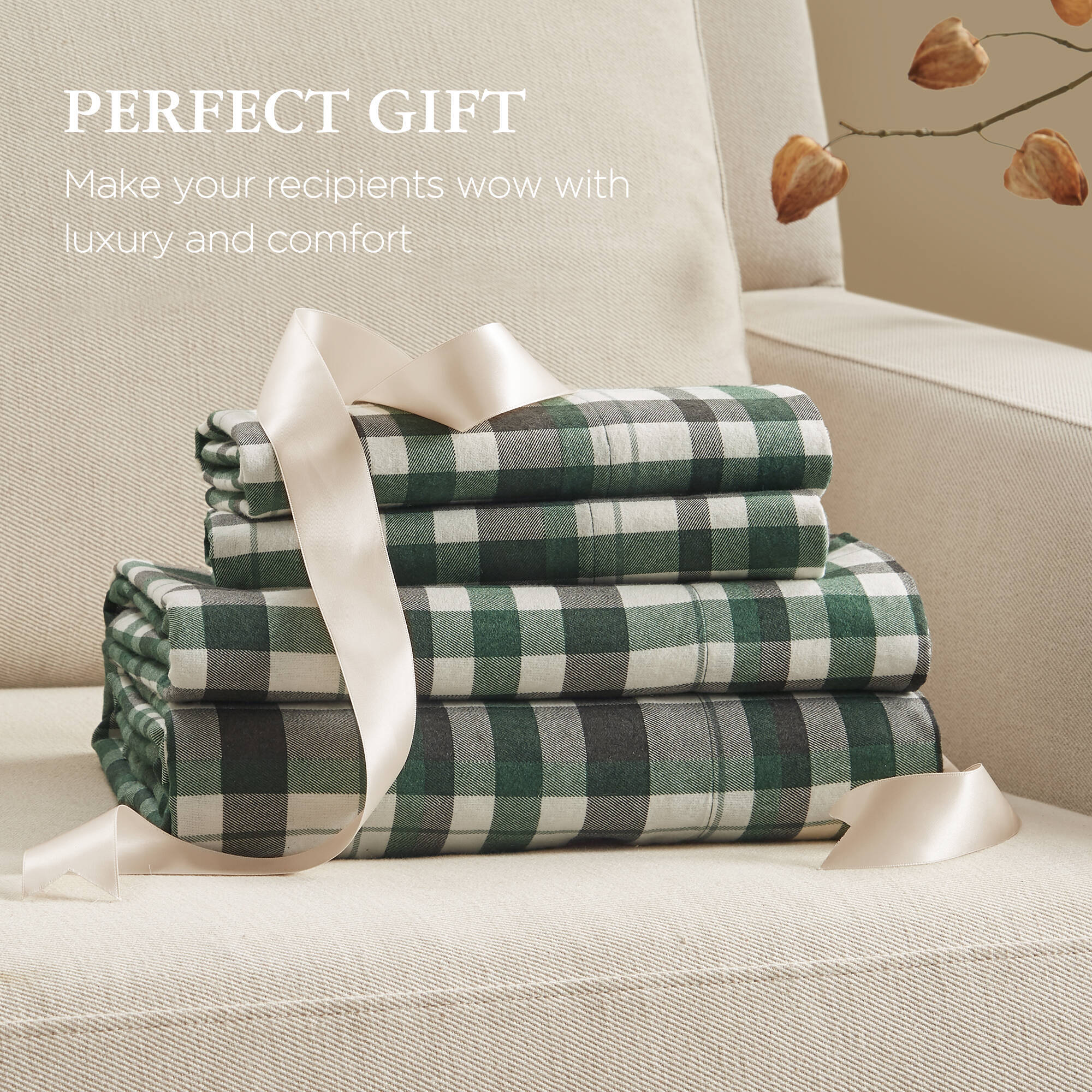 4 Pieces Queen 100% Cotton Flannel Printed Sheet Set Finton - Image 7