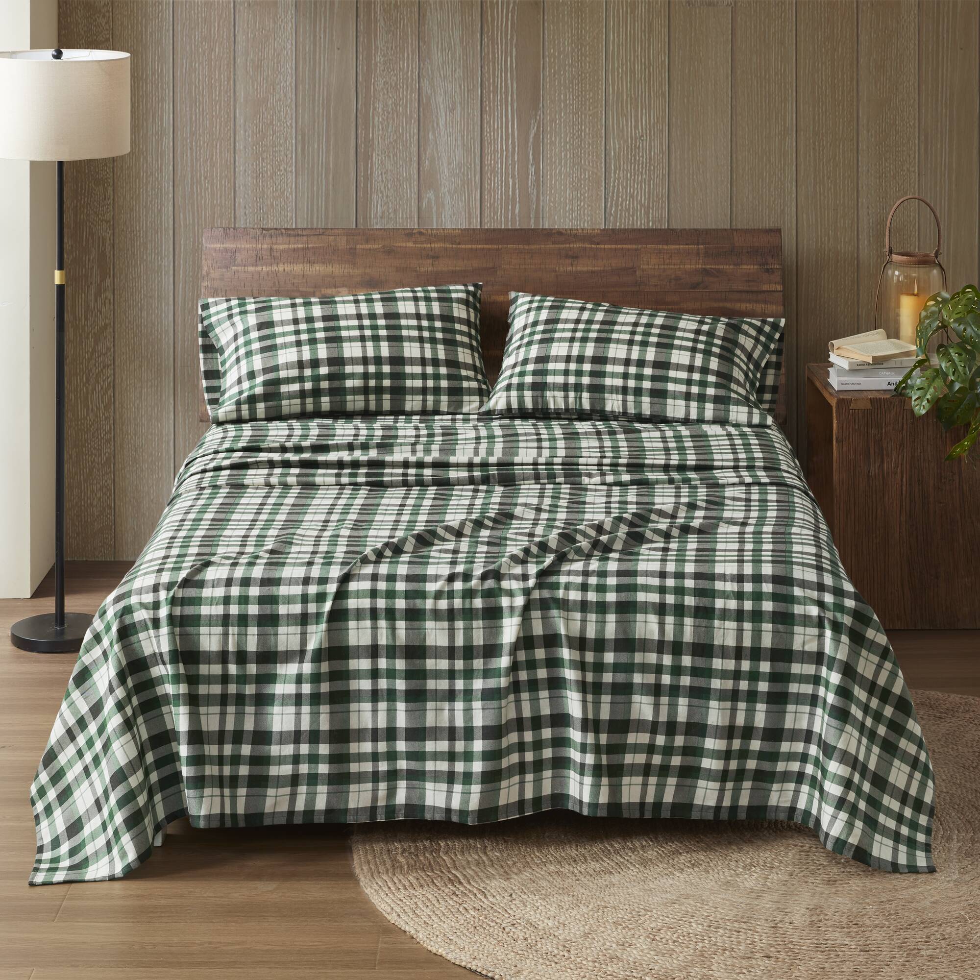 4 Pieces Queen 100% Cotton Flannel Printed Sheet Set Finton - Image 9