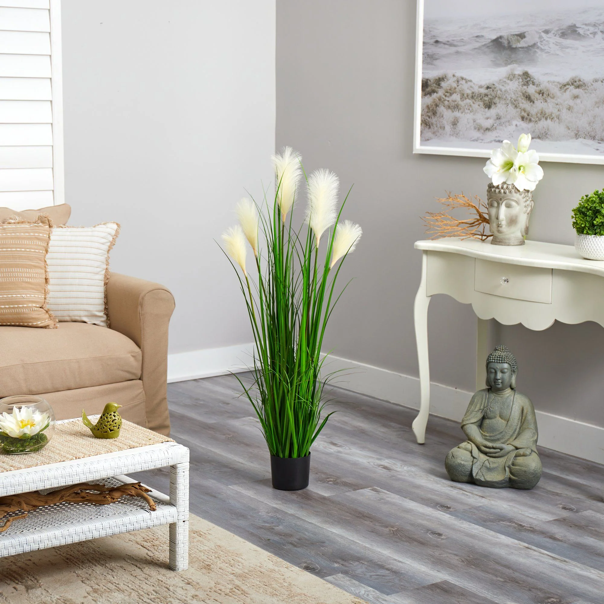 4’ Plum Grass Artificial Plant - Image 3