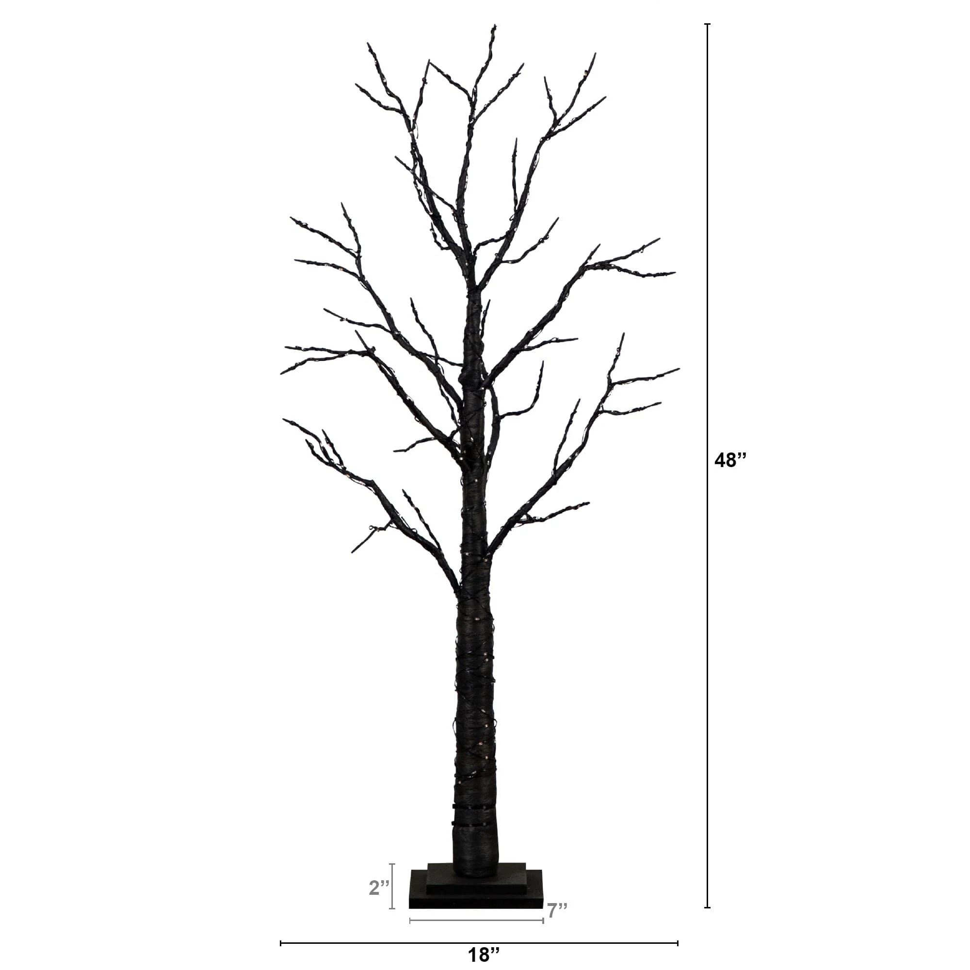 4’ Pre-Lit Artificial Halloween Twig Tree with 240 Orange & Purple LED Lights - Image 10