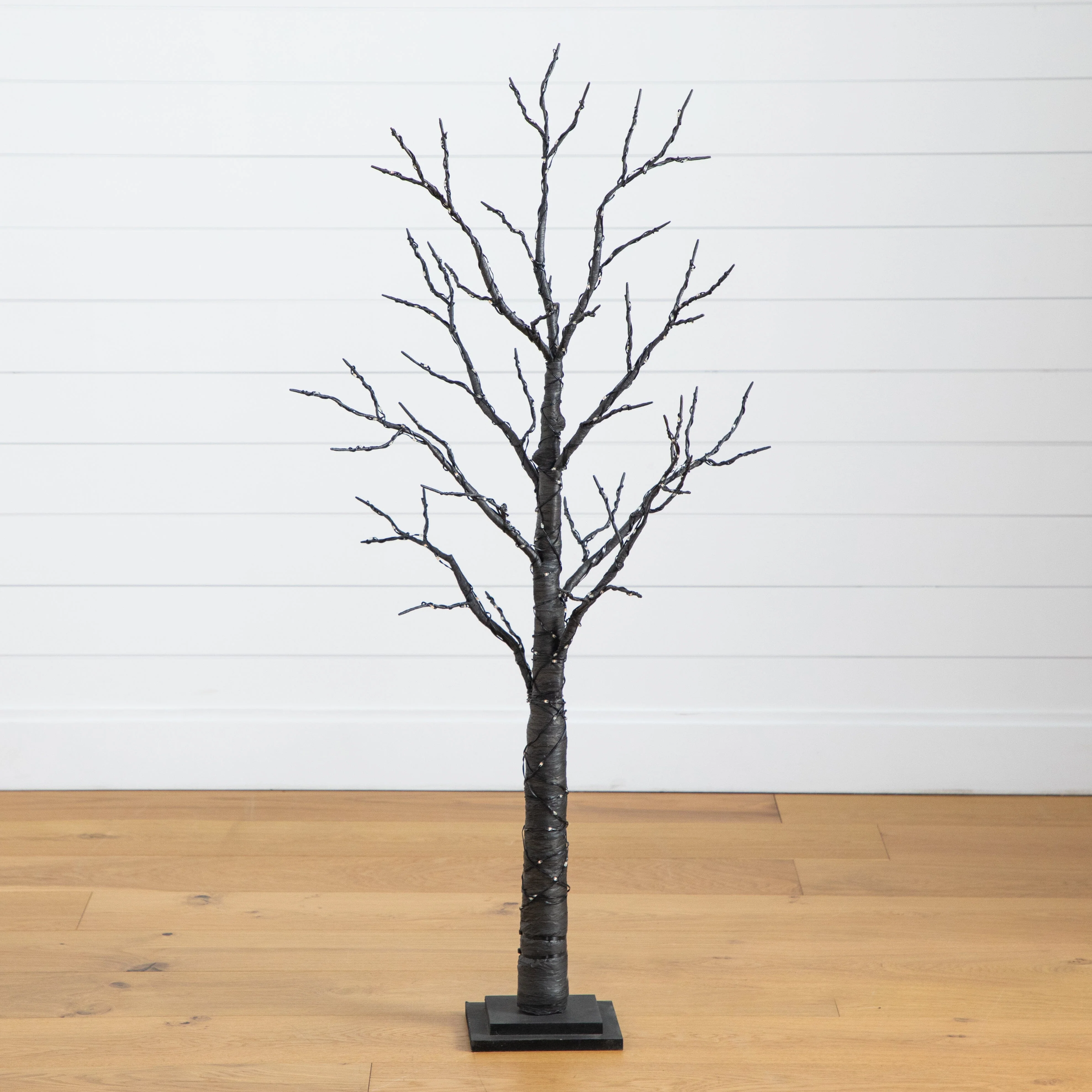 4’ Pre-Lit Artificial Halloween Twig Tree with 240 Orange & Purple LED Lights - Image 6