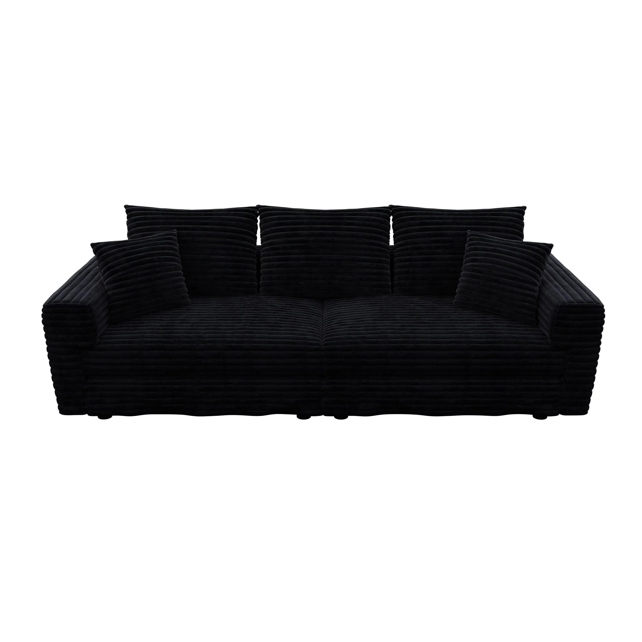 4 Seat Sofa, Modern Comfy Upholstered Sofa Cloud Couch, Deep Seat Couches With Soft Pillows - Image 2