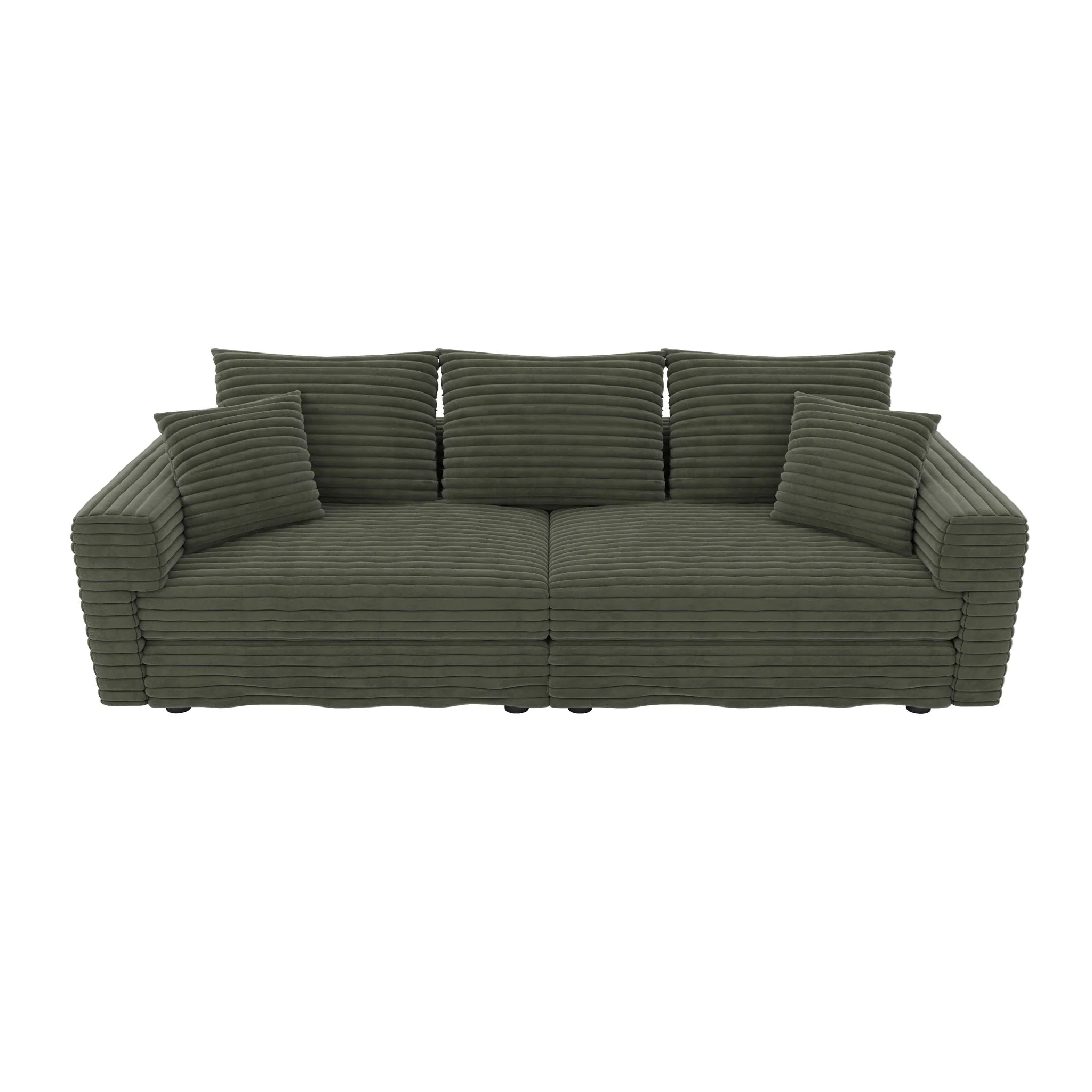 4 Seat Sofa, Modern Comfy Upholstered Sofa Cloud Couch, Deep Seat Couches With Soft Pillows - Image 4