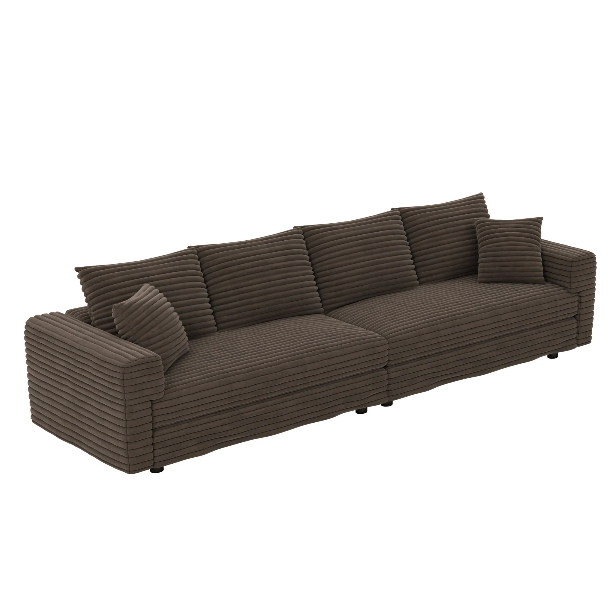 4 Seat Sofa, Modern Comfy Upholstered Sofa Cloud Couch, Deep Seat Couches With Soft Pillows - Image 5