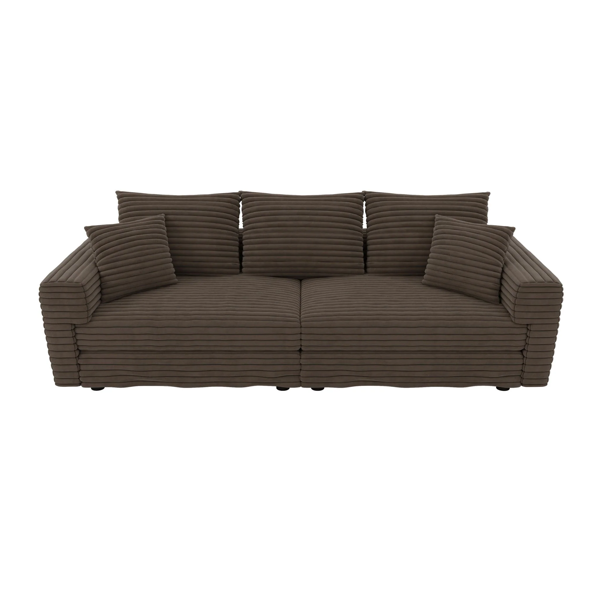 4 Seat Sofa, Modern Comfy Upholstered Sofa Cloud Couch, Deep Seat Couches With Soft Pillows - Image 6