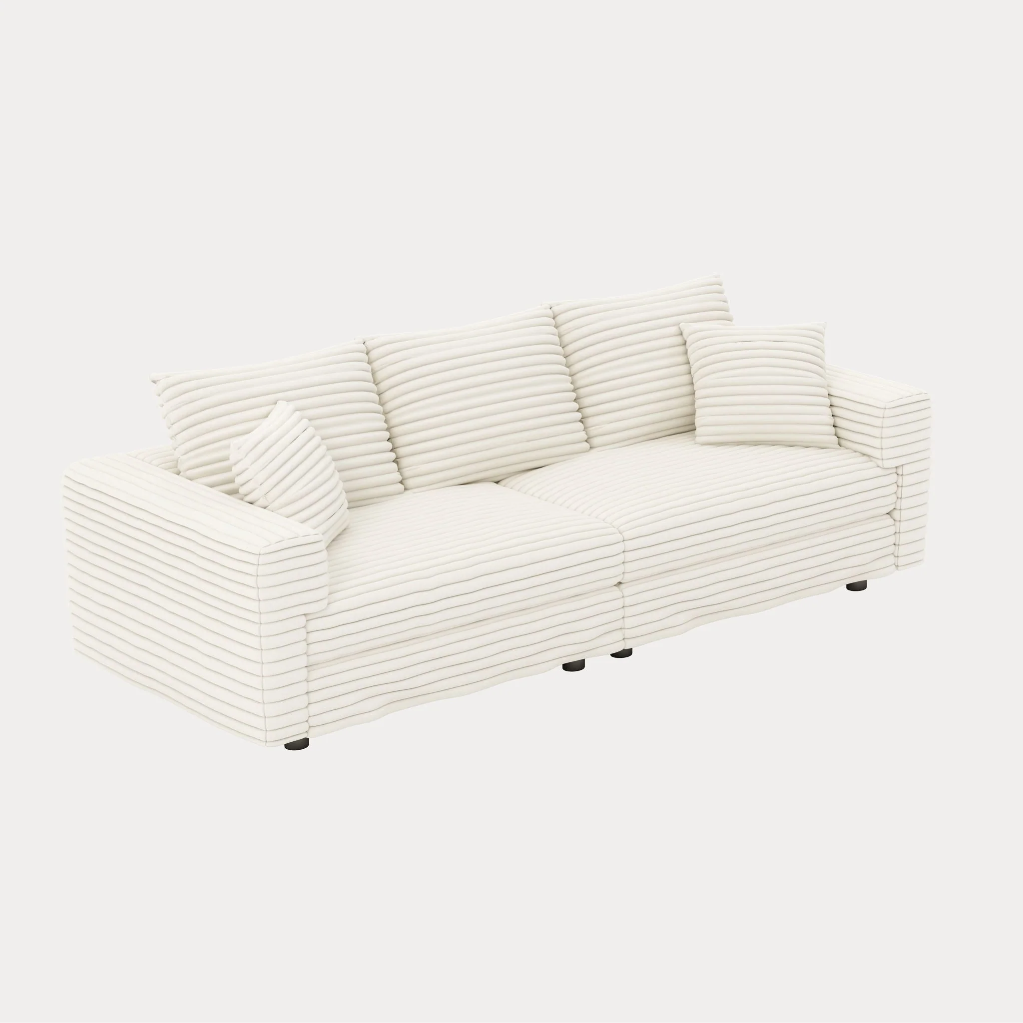 4 Seat Sofa, Modern Comfy Upholstered Sofa Cloud Couch, Deep Seat Couches With Soft Pillows - Image 7