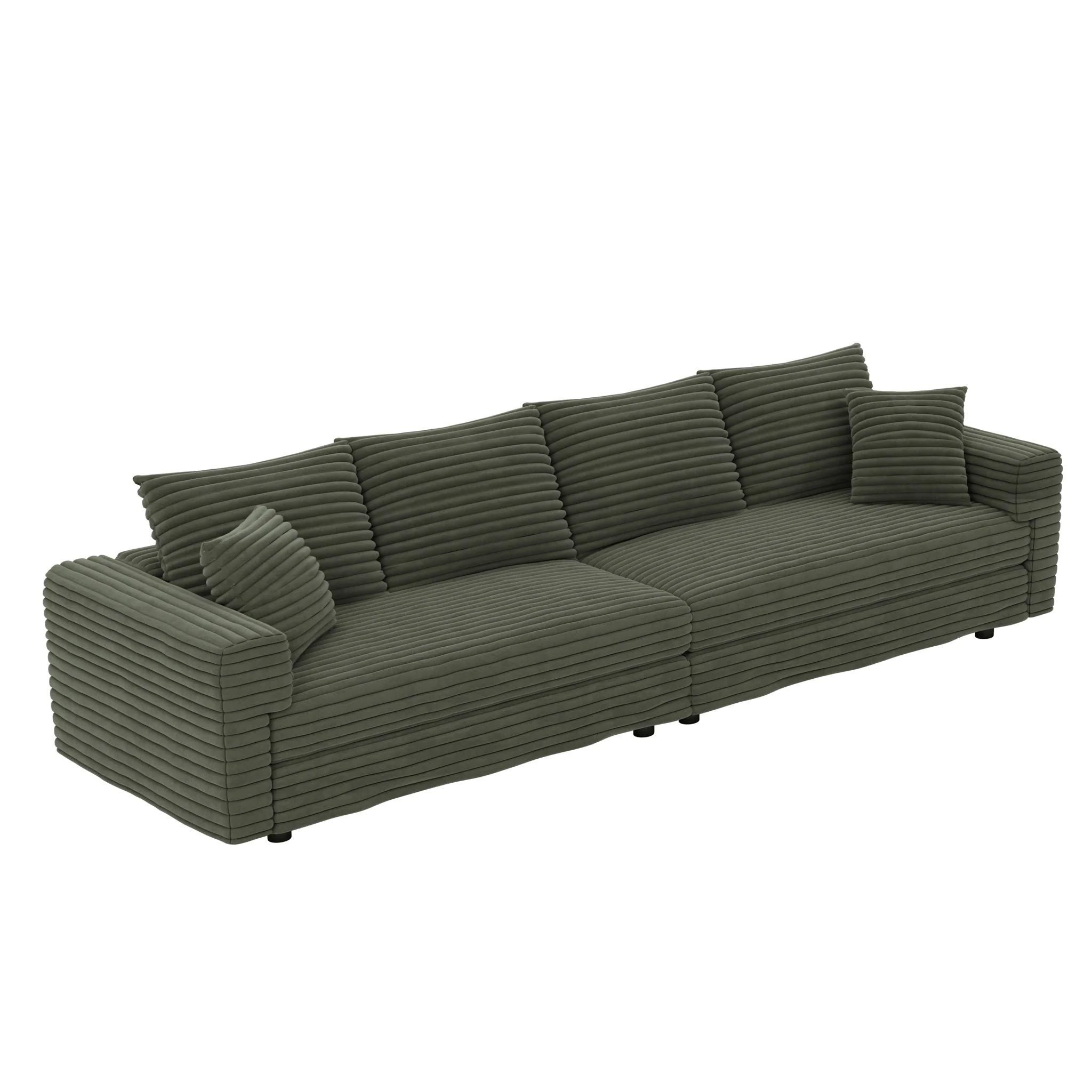4 Seat Sofa, Modern Comfy Upholstered Sofa Cloud Couch, Deep Seat Couches With Soft Pillows - Image 8