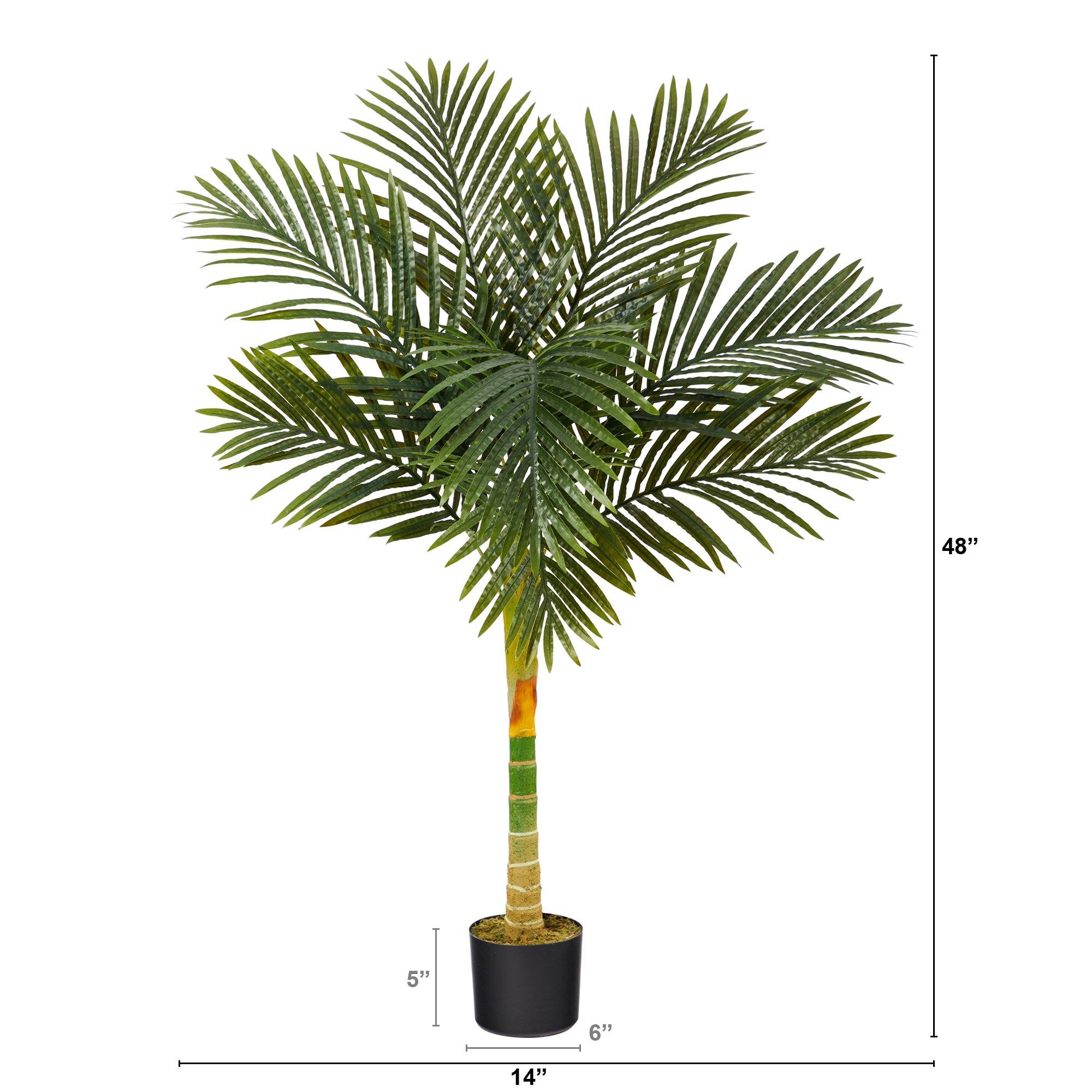 4’ Single Stalk Golden Cane Artificial Palm Tree - Image 2