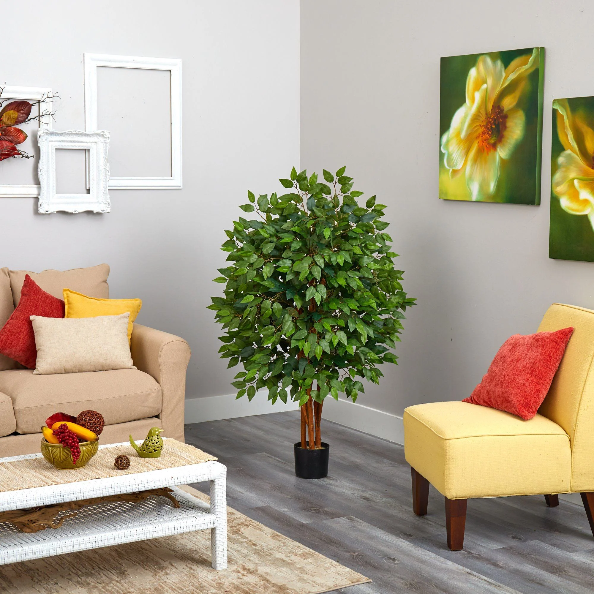 4’ Super Deluxe Artificial Ficus Tree - Image 2