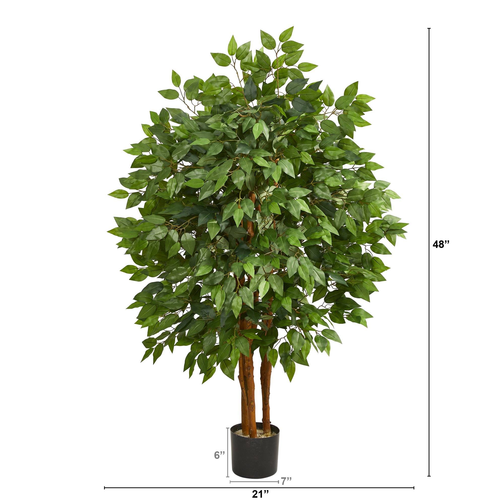 4’ Super Deluxe Artificial Ficus Tree - Image 3