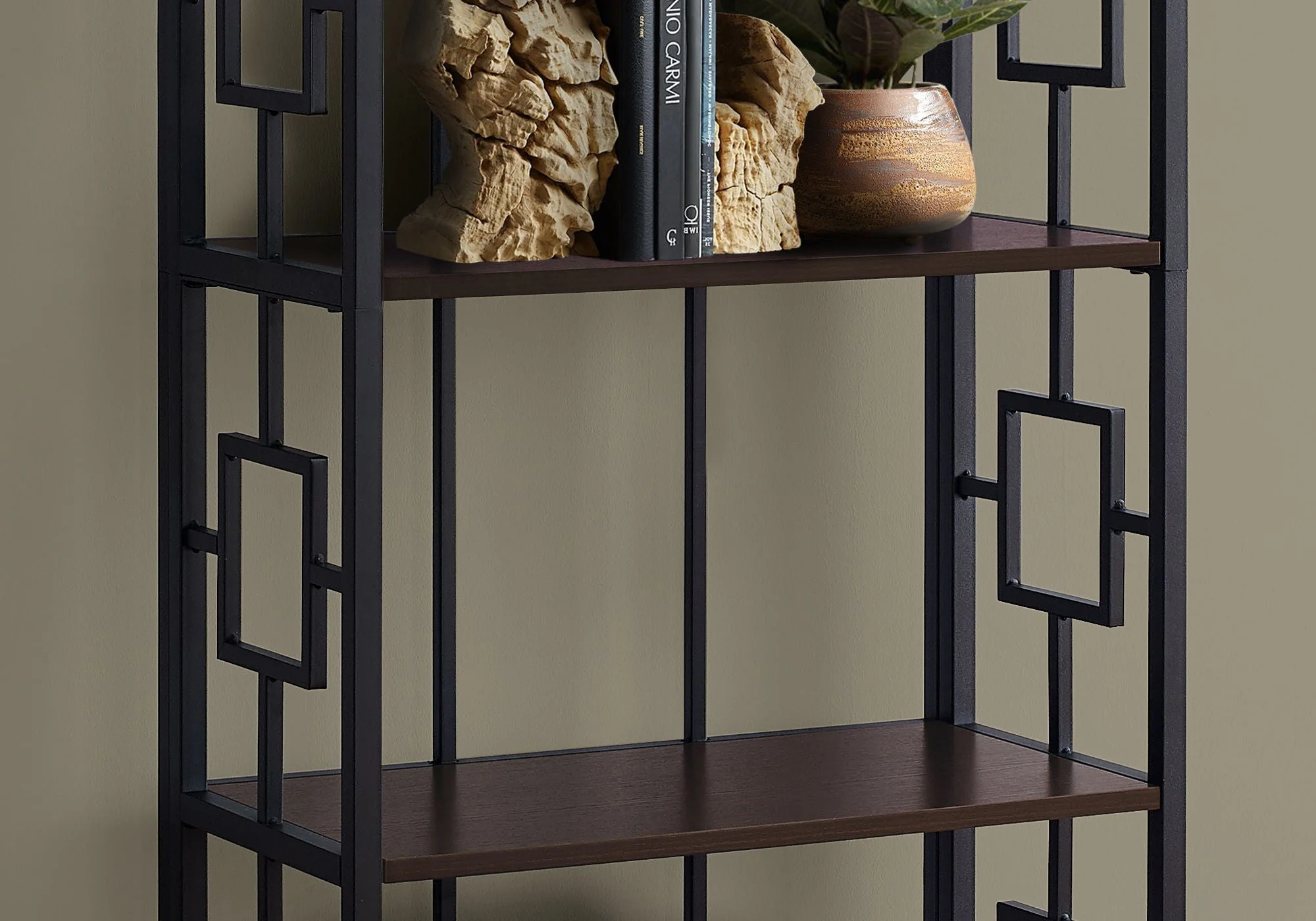 4-Tier Bookshelf, Bookcase, Etagere in Espresso Finish - Image 2