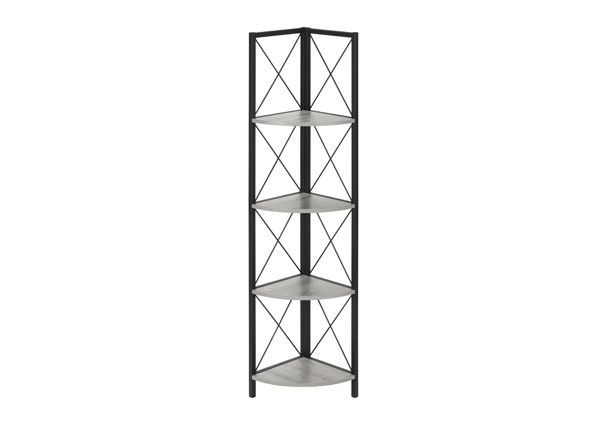 4-Tier Corner Bookshelf with Marble Look and Metal Frame - Image 10