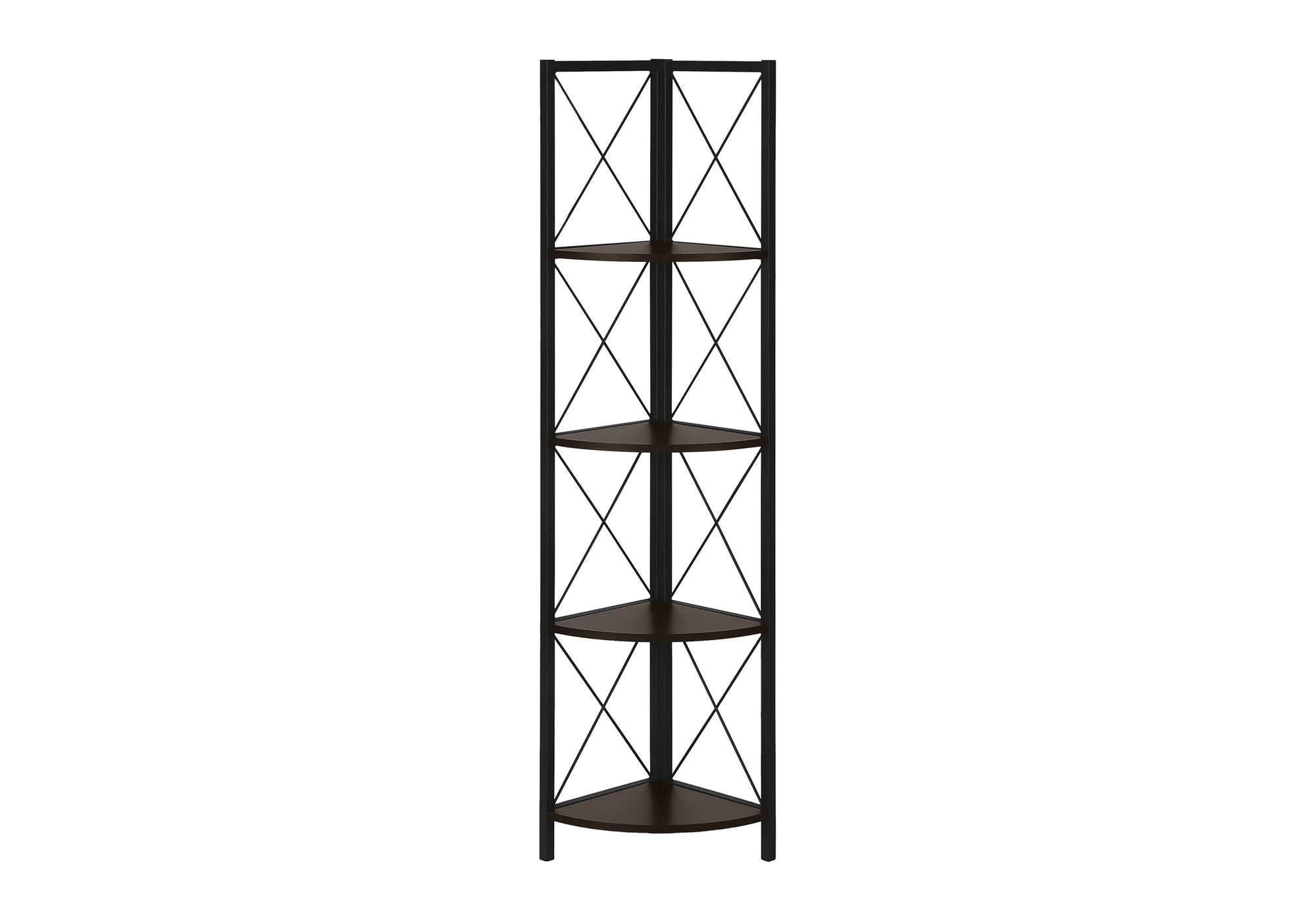 4-Tier Corner Bookshelf with Marble Look and Metal Frame - Image 15