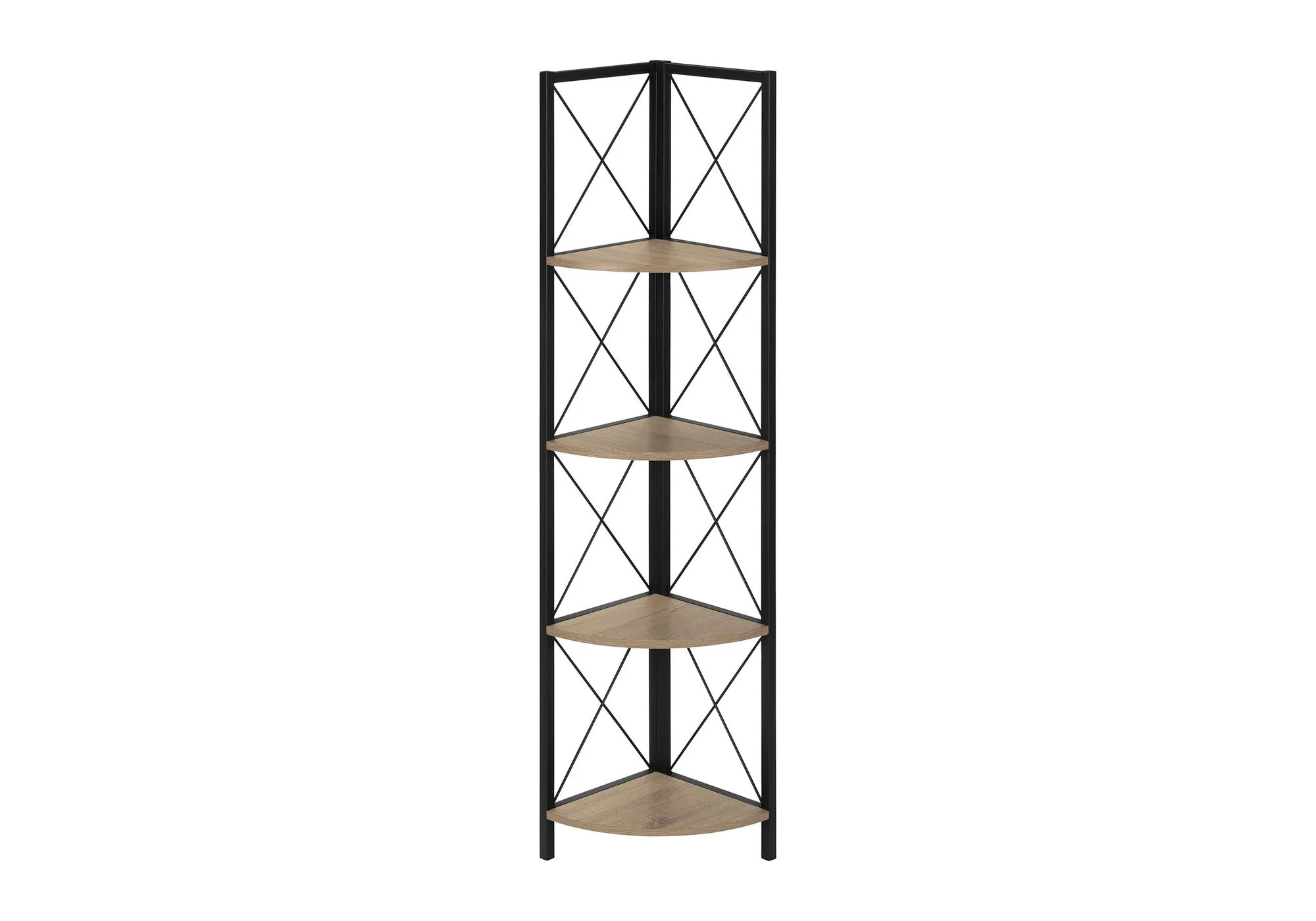 4-Tier Corner Bookshelf with Marble Look and Metal Frame - Image 7