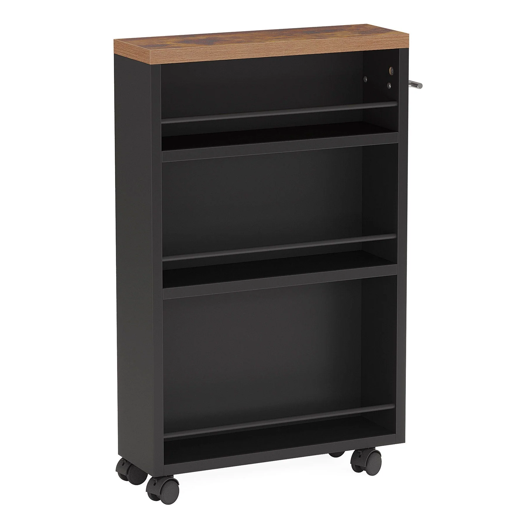 4 Tier Narrow Rolling Kitchen Slim Storage Cart - Image 2