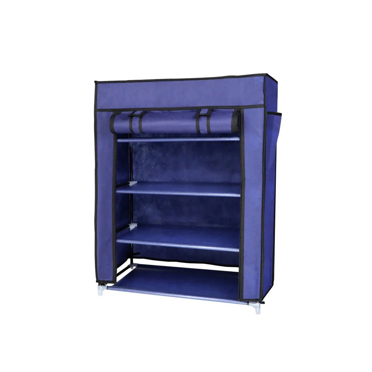 4 Tier Shoe Rack with Side Pocket Holds 24 Shoes - Image 9