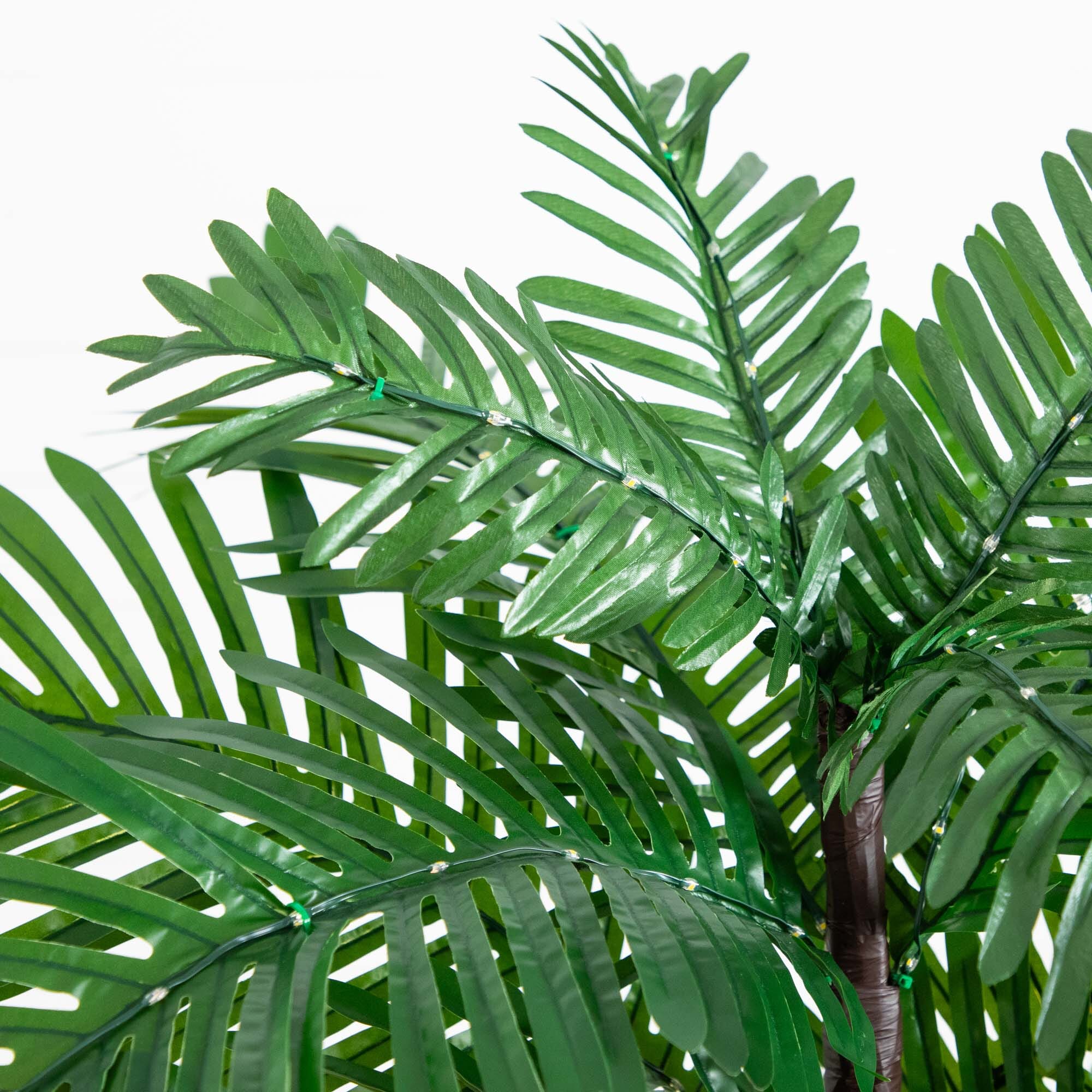 4’ UV Resistant Lighted Artificial Palm Tree with 127 Warm White LED Lights (Indoor/Outdoor) - Image 5