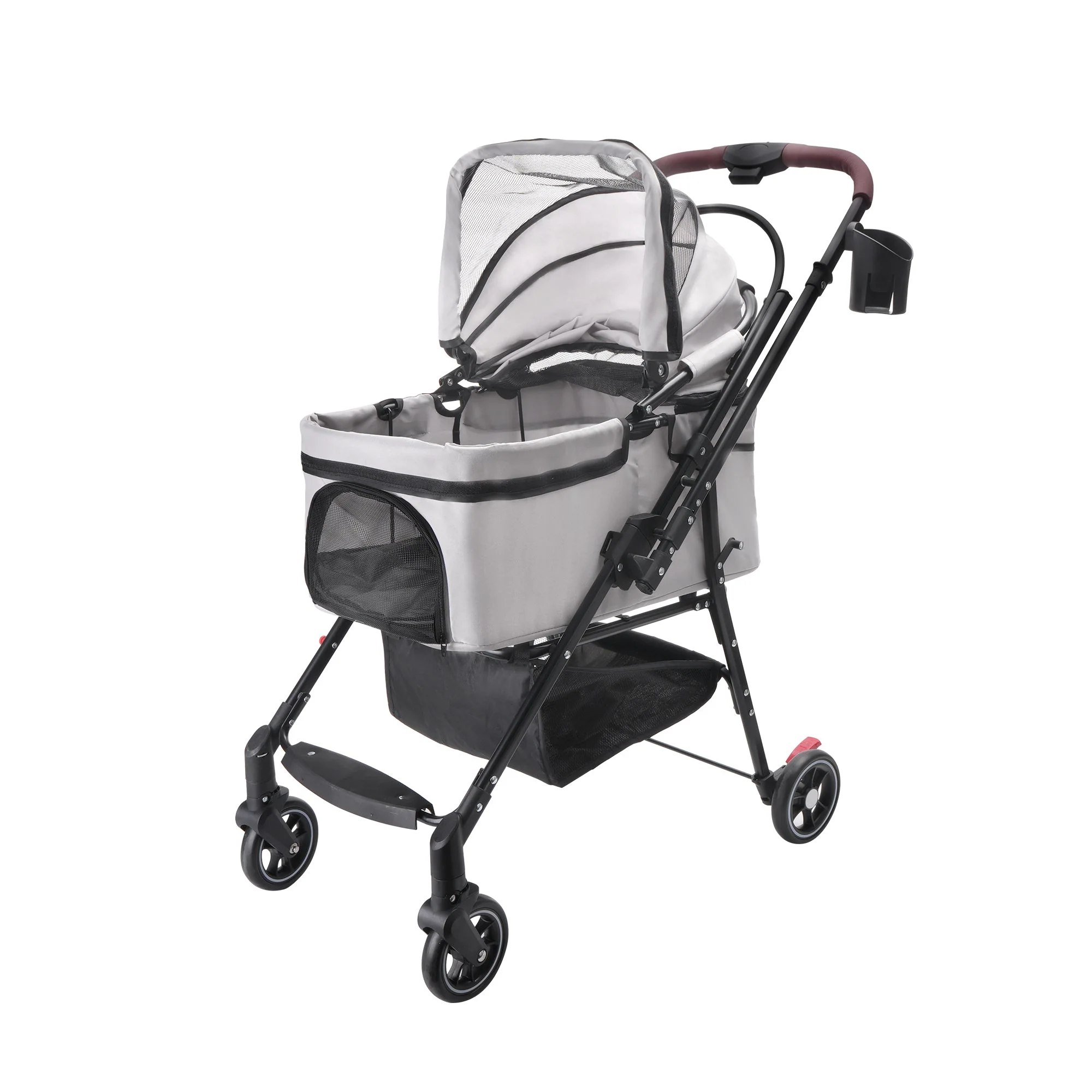 4-Wheel Foldable Pet Stroller for Dogs & Cats - Image 11