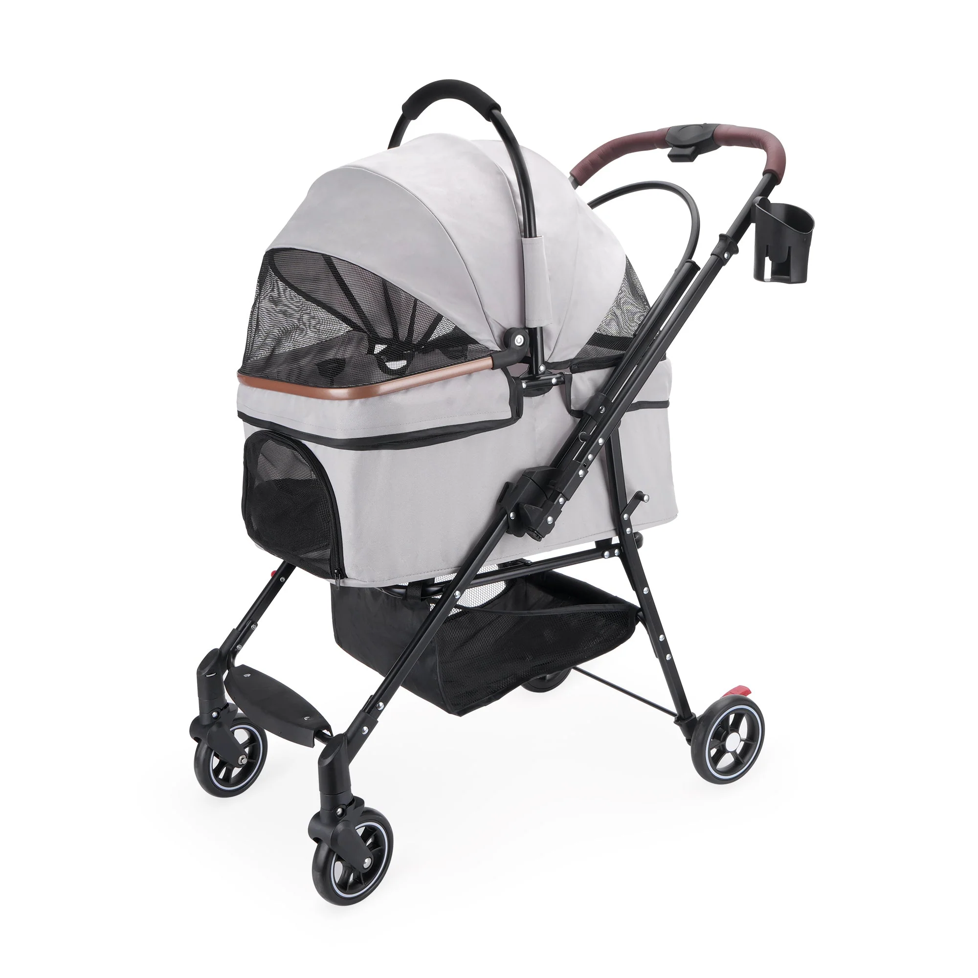4-Wheel Foldable Pet Stroller for Dogs & Cats - Image 9