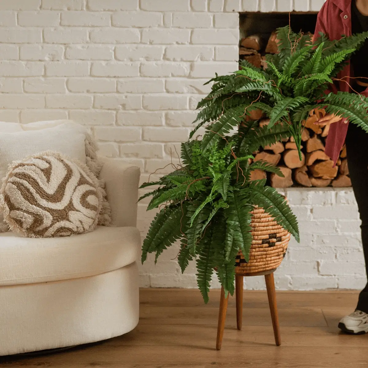 40” Artificial Boston Fern (Set of 2) - Image 4