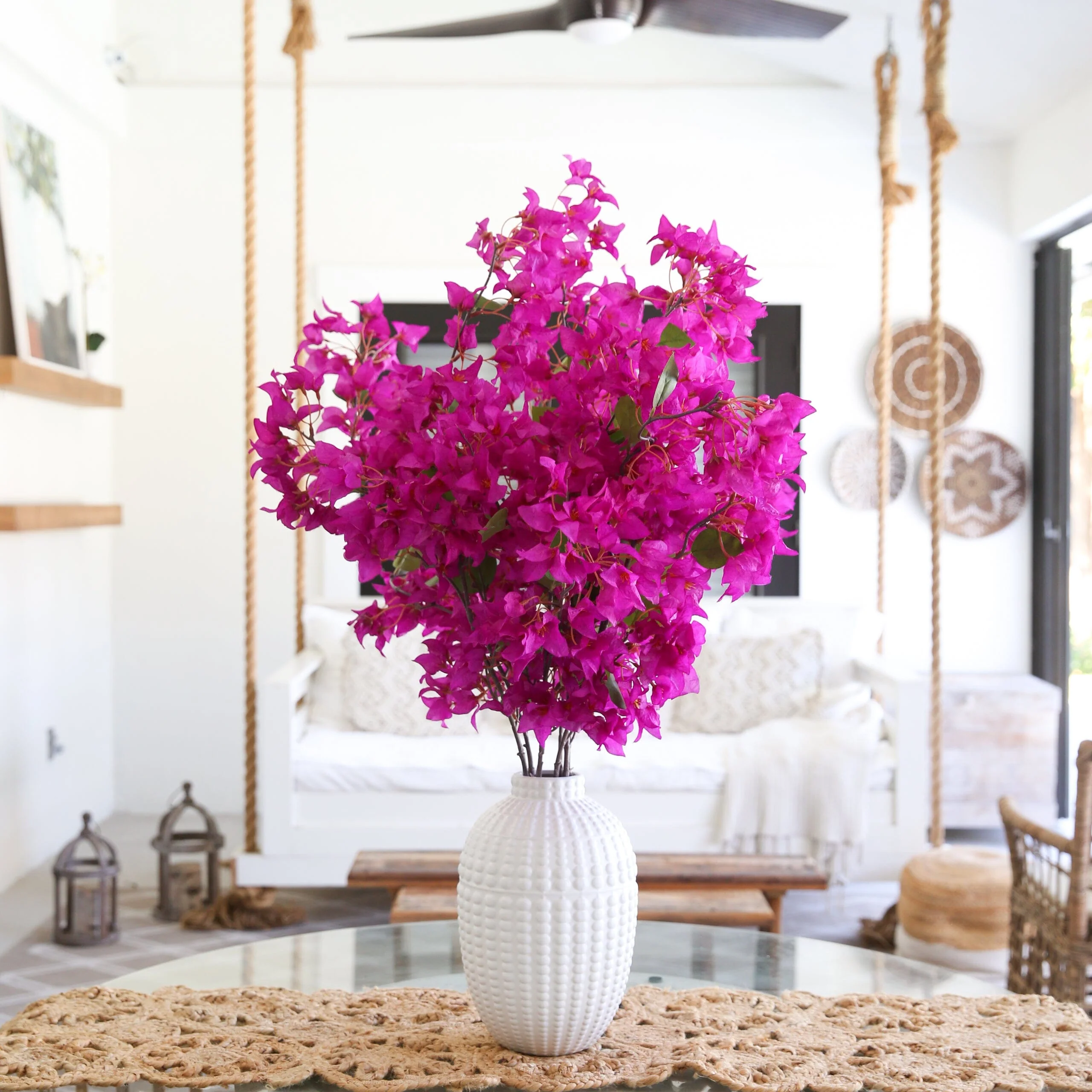 40” Artificial Purple Bougainvillea Arrangement with Vase - Image 2