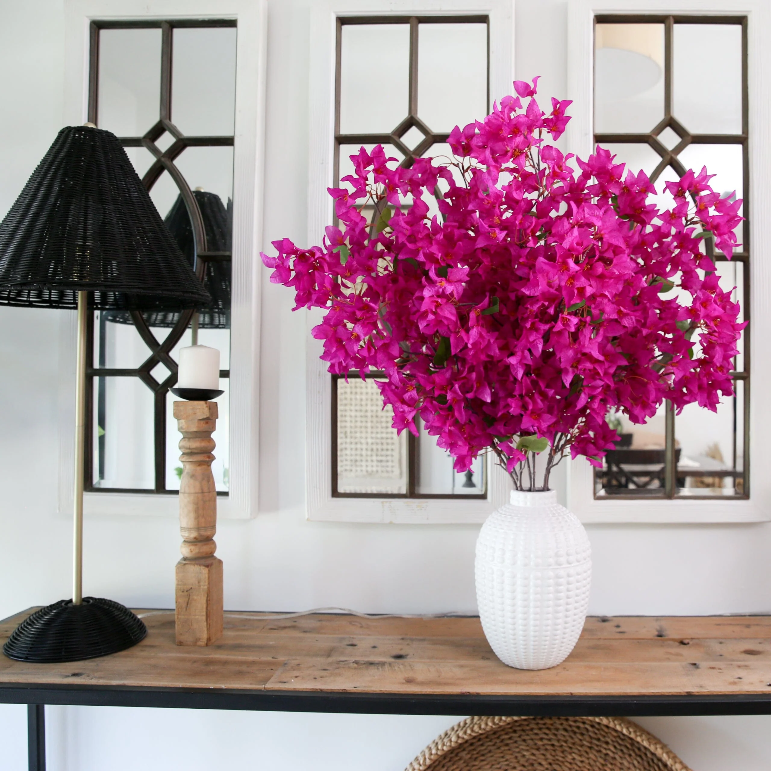 40” Artificial Purple Bougainvillea Arrangement with Vase - Image 4