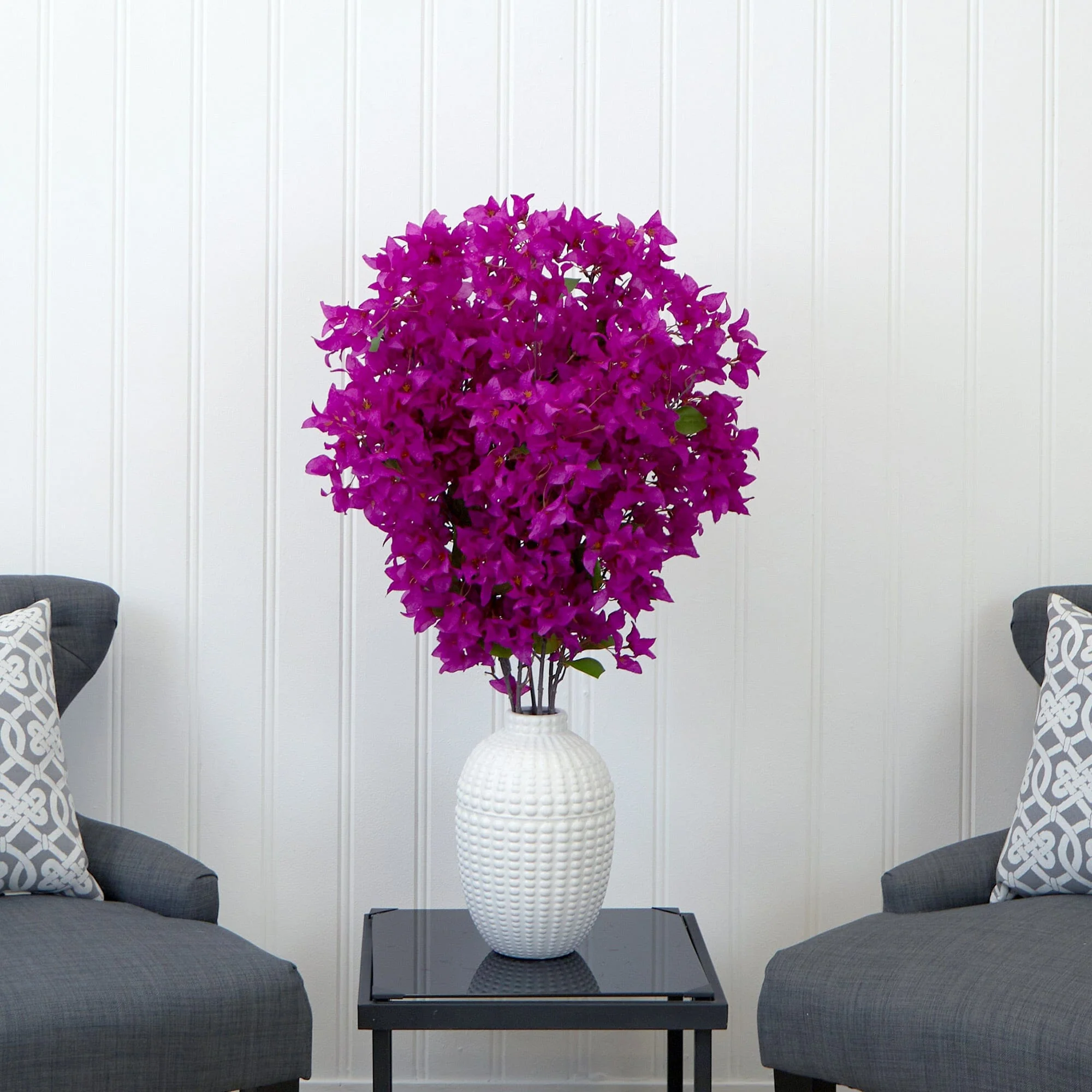 40” Artificial Purple Bougainvillea Arrangement with Vase - Image 6