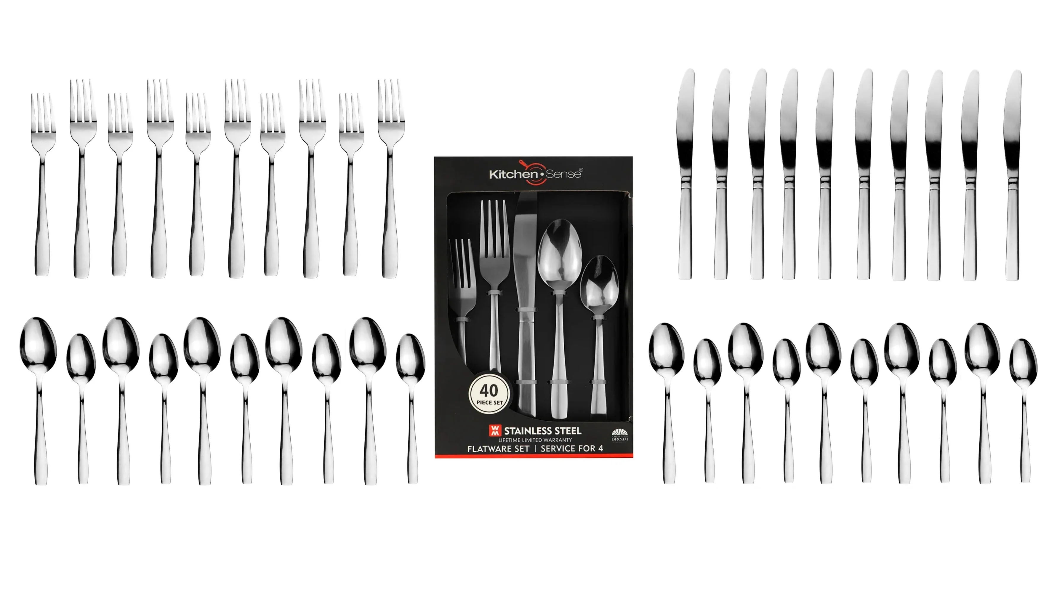 40 Piece Stainless Steel Silverware Set for 8 - Image 21
