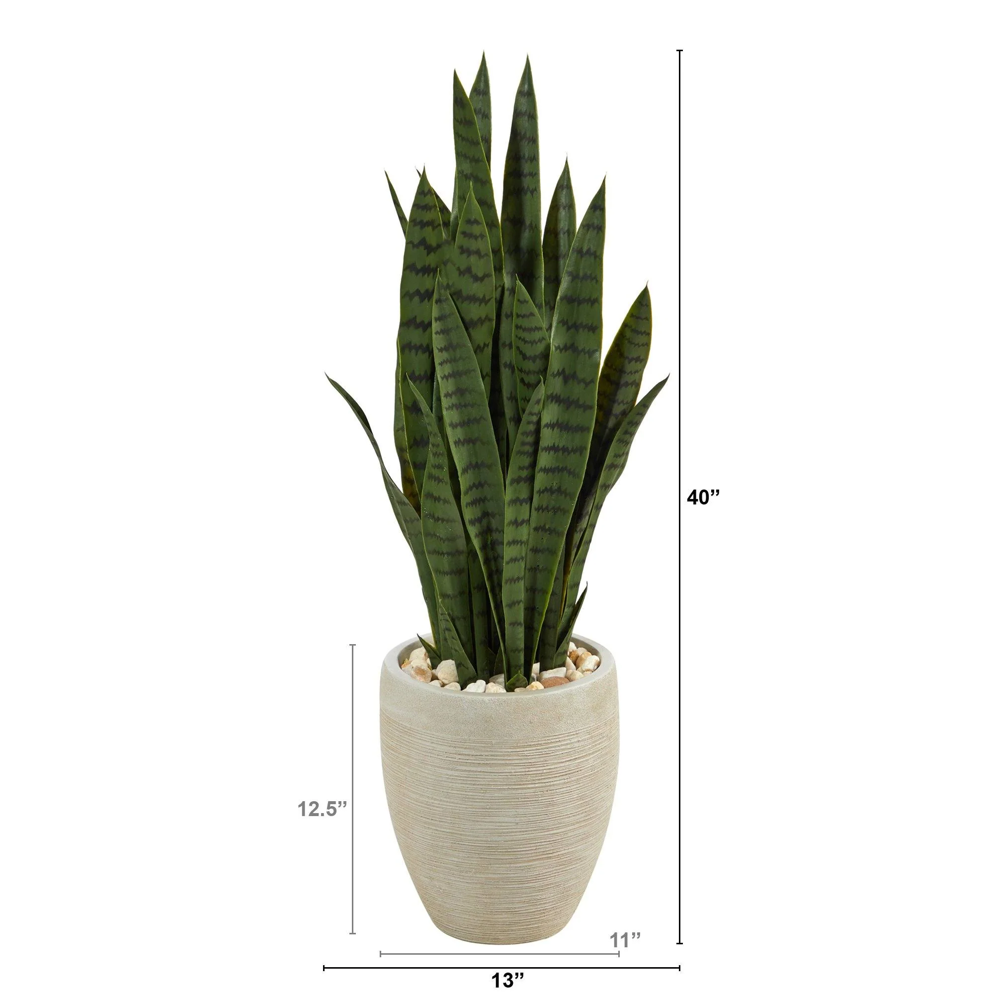 40” Sansevieria Artificial Plant in Sand Colored Planter - Image 2