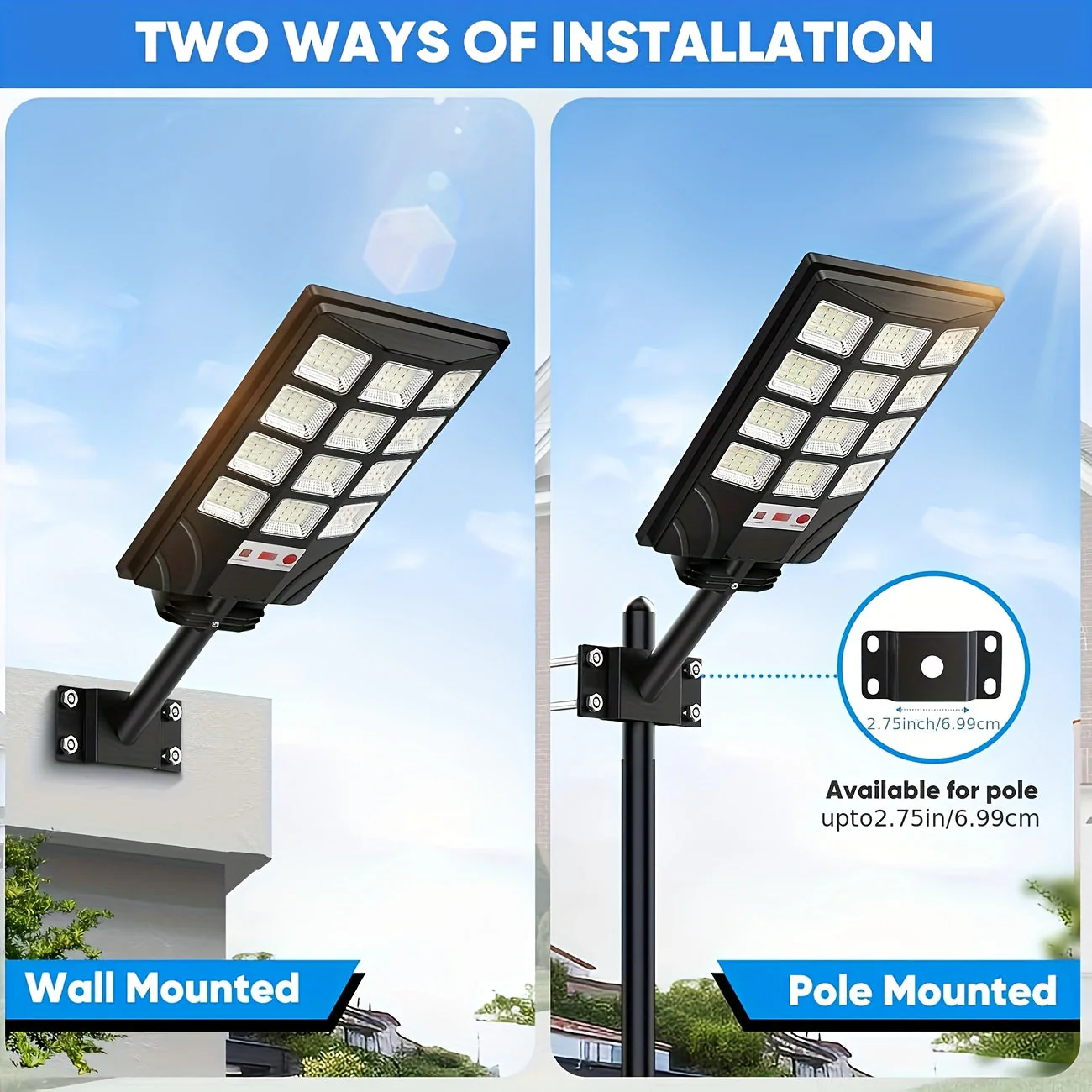 400 LED Solar Floodlights (2-Pack) Waterproof with Motion Sensor - Image 3
